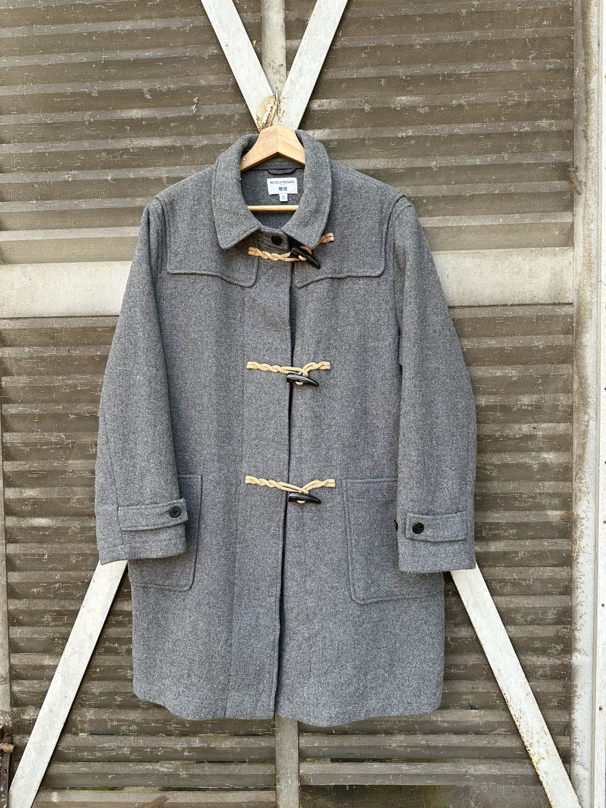 Japanese Brand 👹UNIQLO INES DE LA FRESSANGE 100% WOOL DUFFLE JACKET Size US XL / EU 56 / 4 - 3 Thumbnail