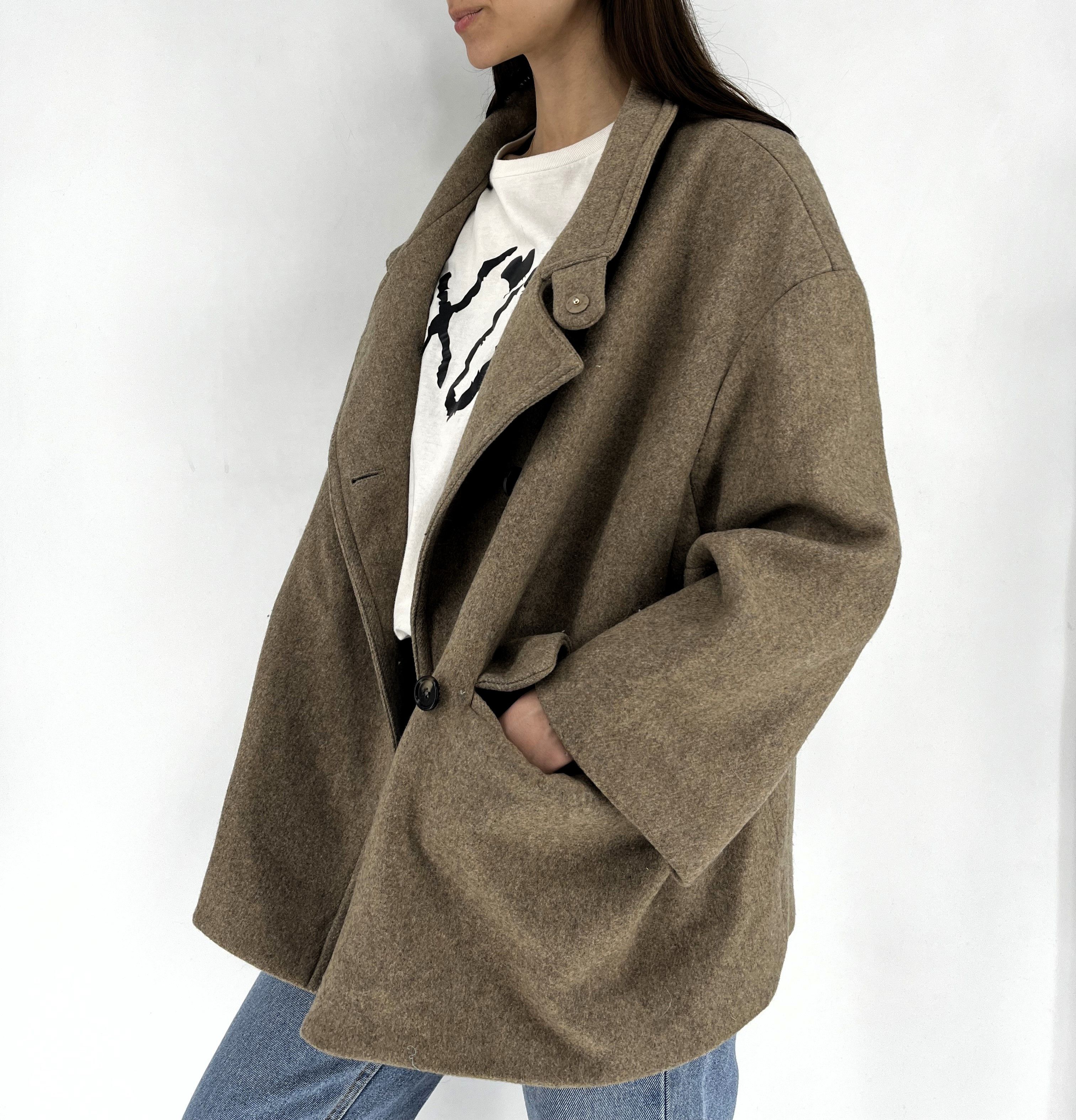 MARNI Beige Brown Cropped Wool Coat Jacket Italian IT 46
