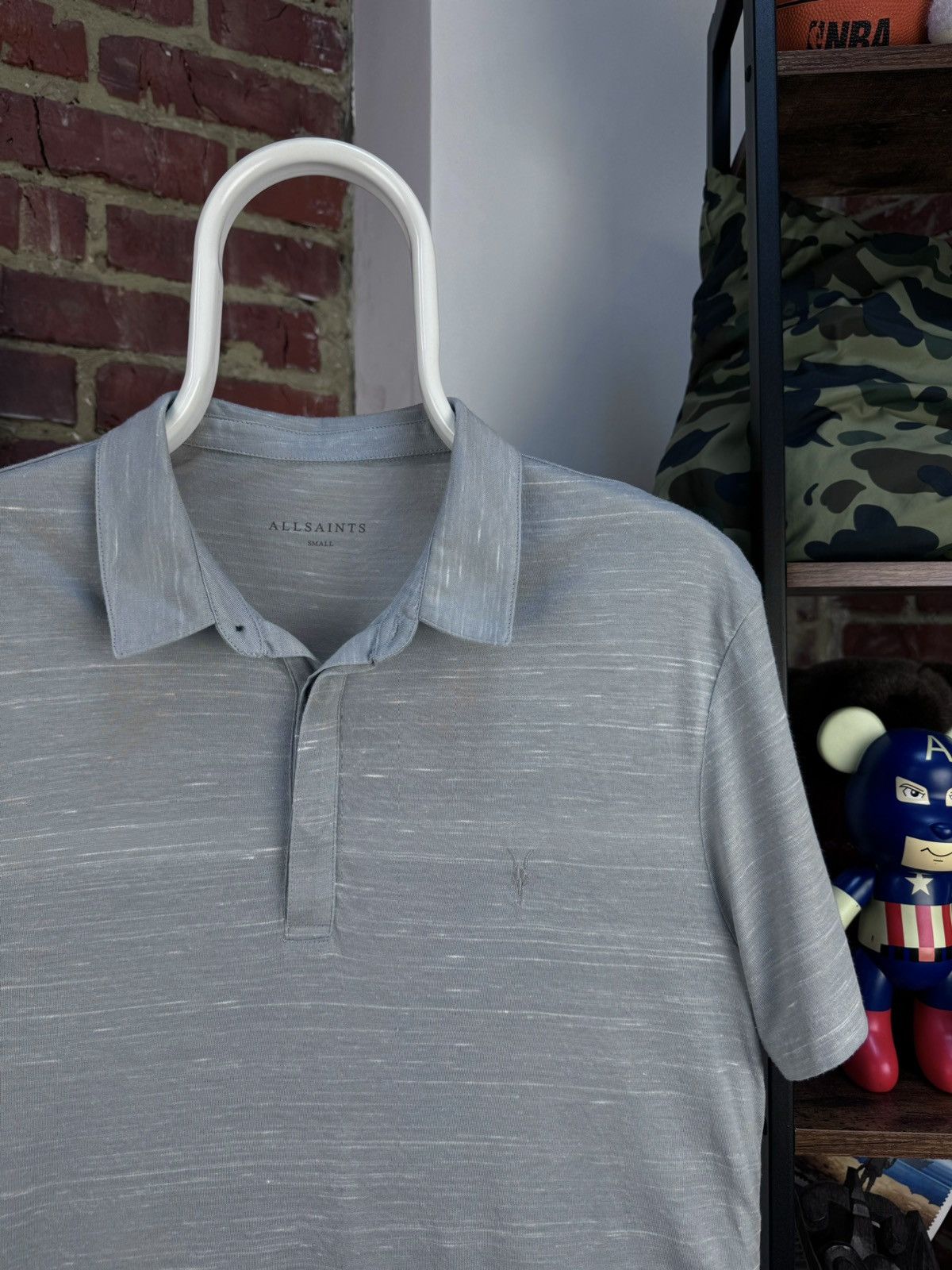 Allsaints ALLSAINTS Stanley Grey Short Sleeve Polo Shirt Size US S / EU 44-46 / 1 - 3 Thumbnail