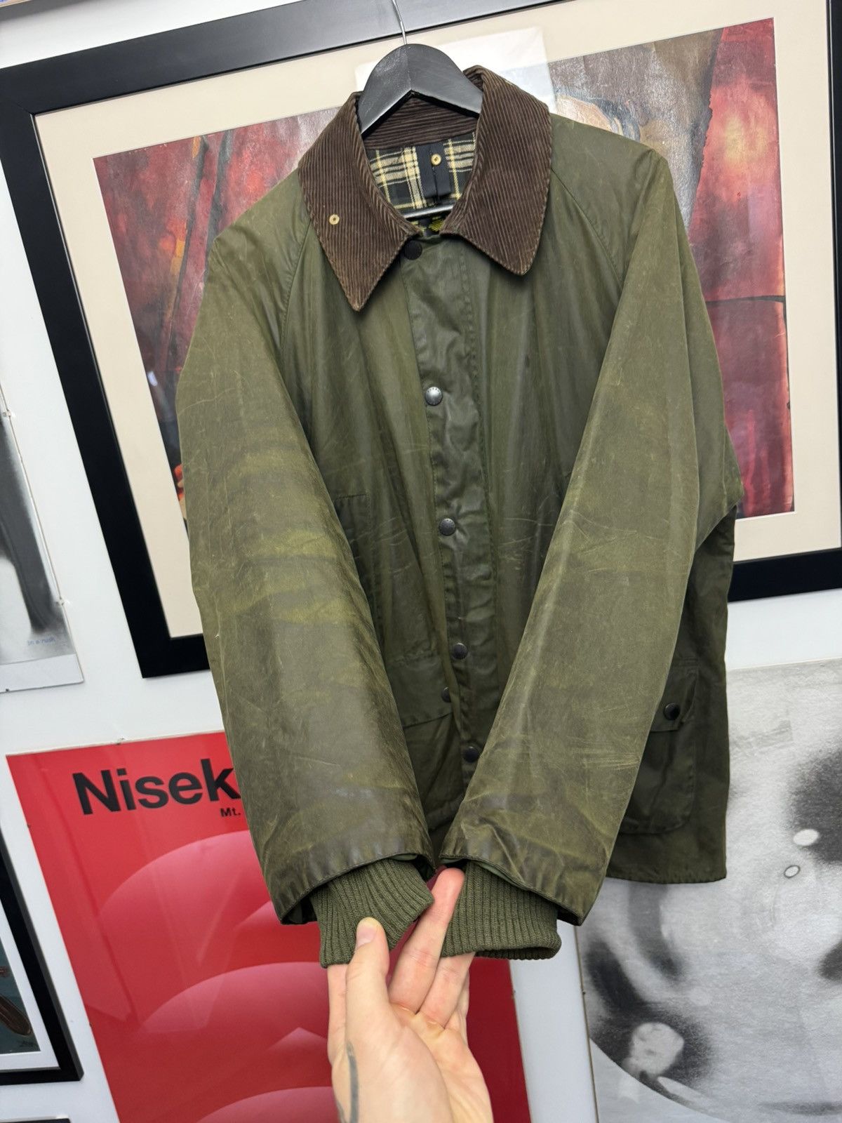 Barbour Vintage Distressed Barbour Bedale Waxed Jacket Corduroy Rare Size US M / EU 48-50 / 2 - 5 Thumbnail