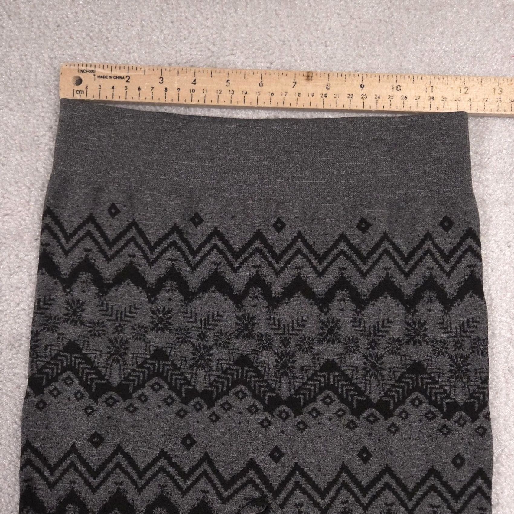Vintage Muk Luks Leggings Womens M/L Gray Fair Isle Thermal Fleece Winter Warm Size 32" / US 10 / IT 46 - 4 Thumbnail