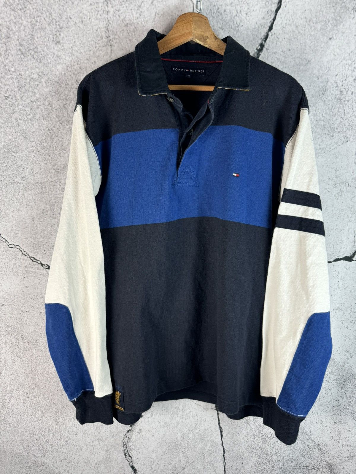 Tommy Hilfiger Vintage Tommy Hilfiger Rare 85 Rugby Shirt Size US L / EU 52-54 / 3 - 1 Thumbnail