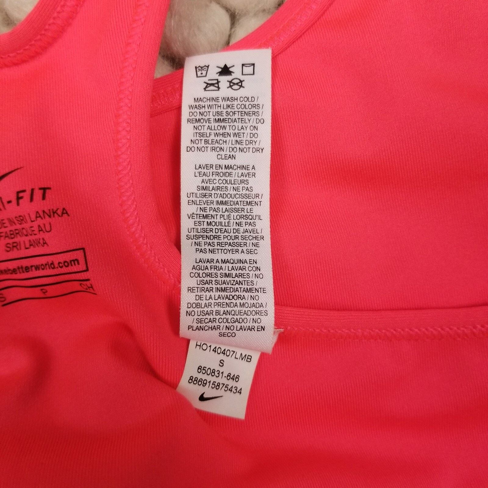 Nike Nike Sports Bra Neon Coral Sz Small Size S / US 4 / IT 40 - 8 Thumbnail