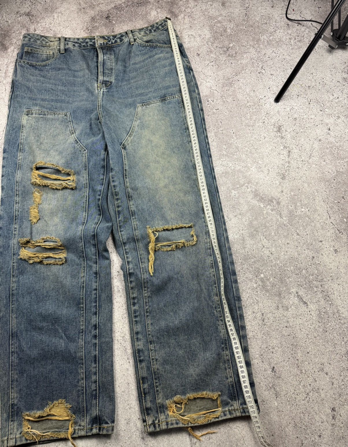 Japanese Brand Vintage Washed Distressed Baggy Jeans Y2K Style Japanesse Size US 32 / EU 48 - 5 Thumbnail