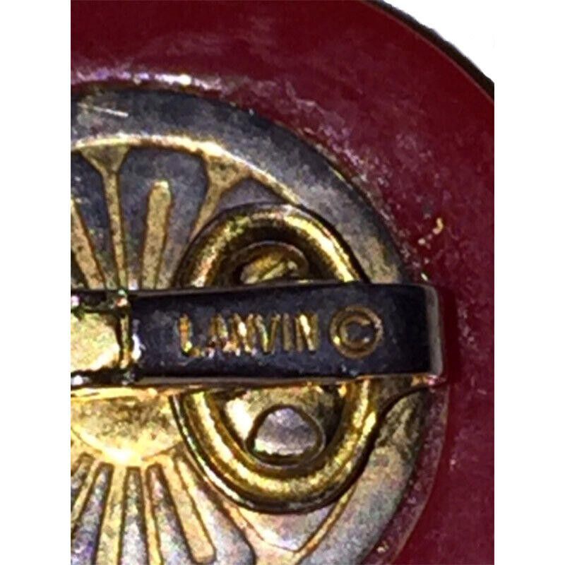 Lanvin Lanvin Red and Gold Monogram Earrings Size ONE SIZE - 3 Thumbnail