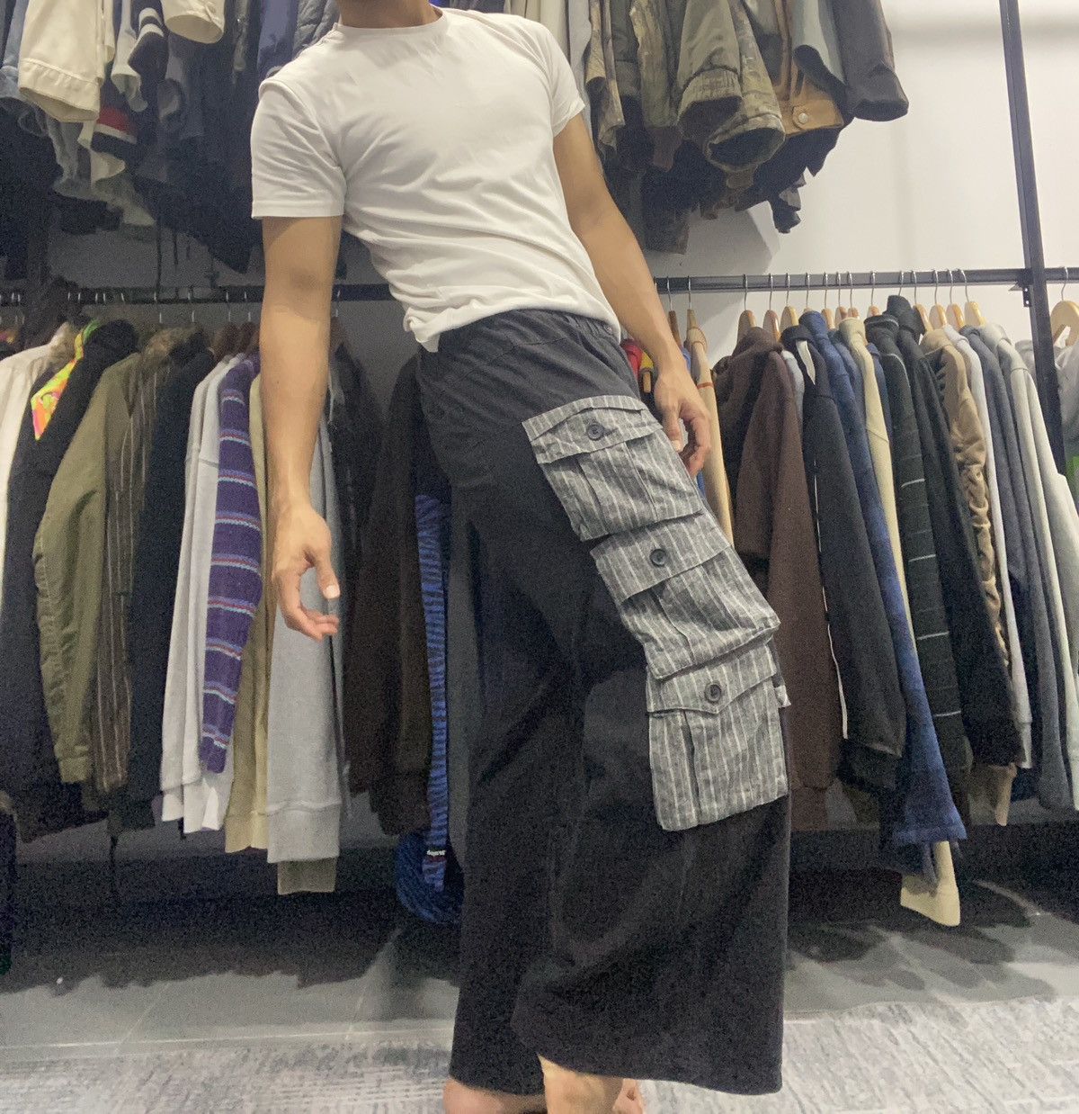 Beauty Beast × Hysteric Glamour × Japanese Brand Sick☠️ Designer Multi Pocket Cargo Pants like Issey Lgb Size US 31 - 1 Thumbnail
