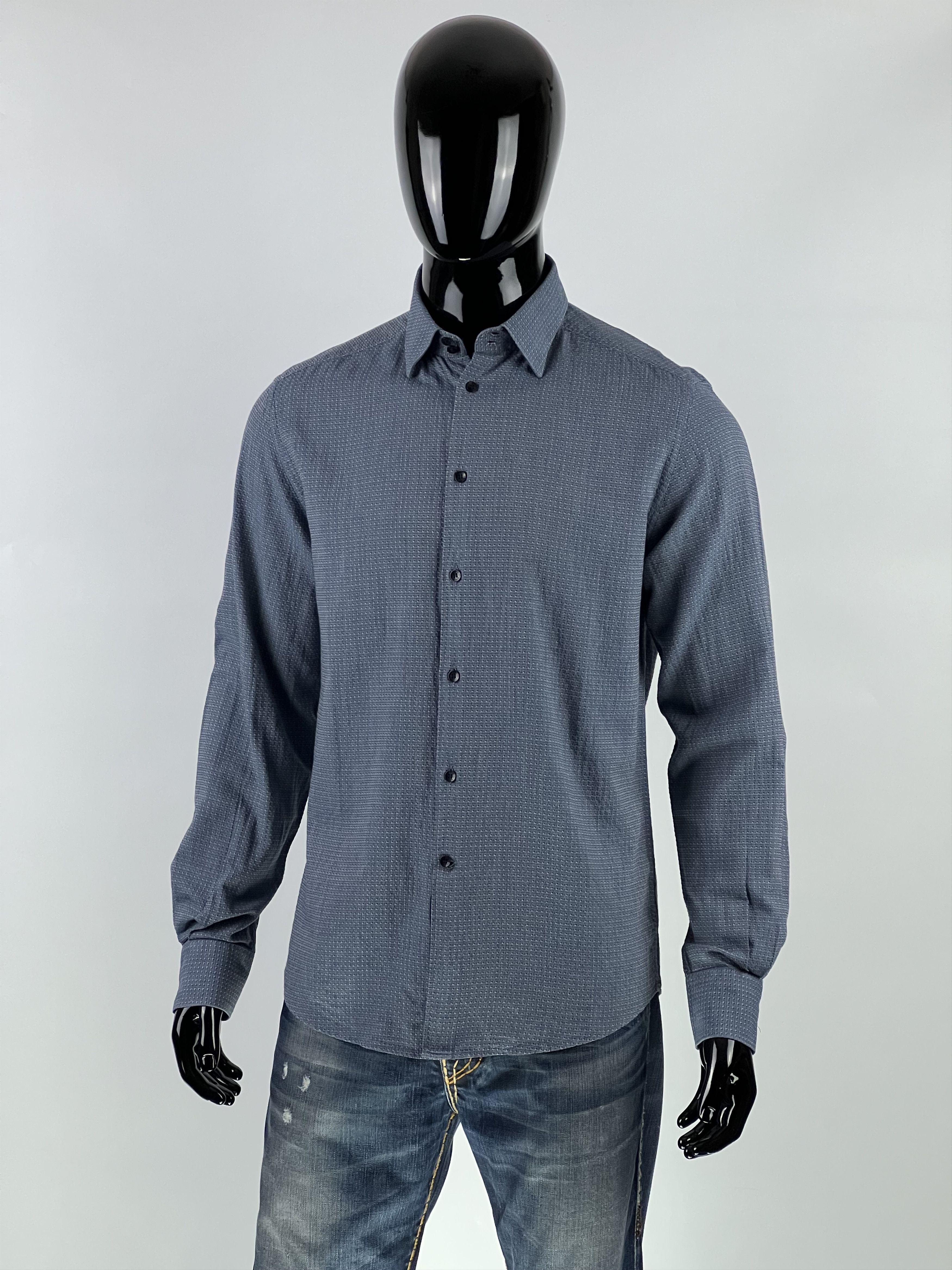 Versace Versace Collection Blue Cotton Button Up Shirt Size 16/41 Size US L / EU 52-54 / 3 - 1 Thumbnail