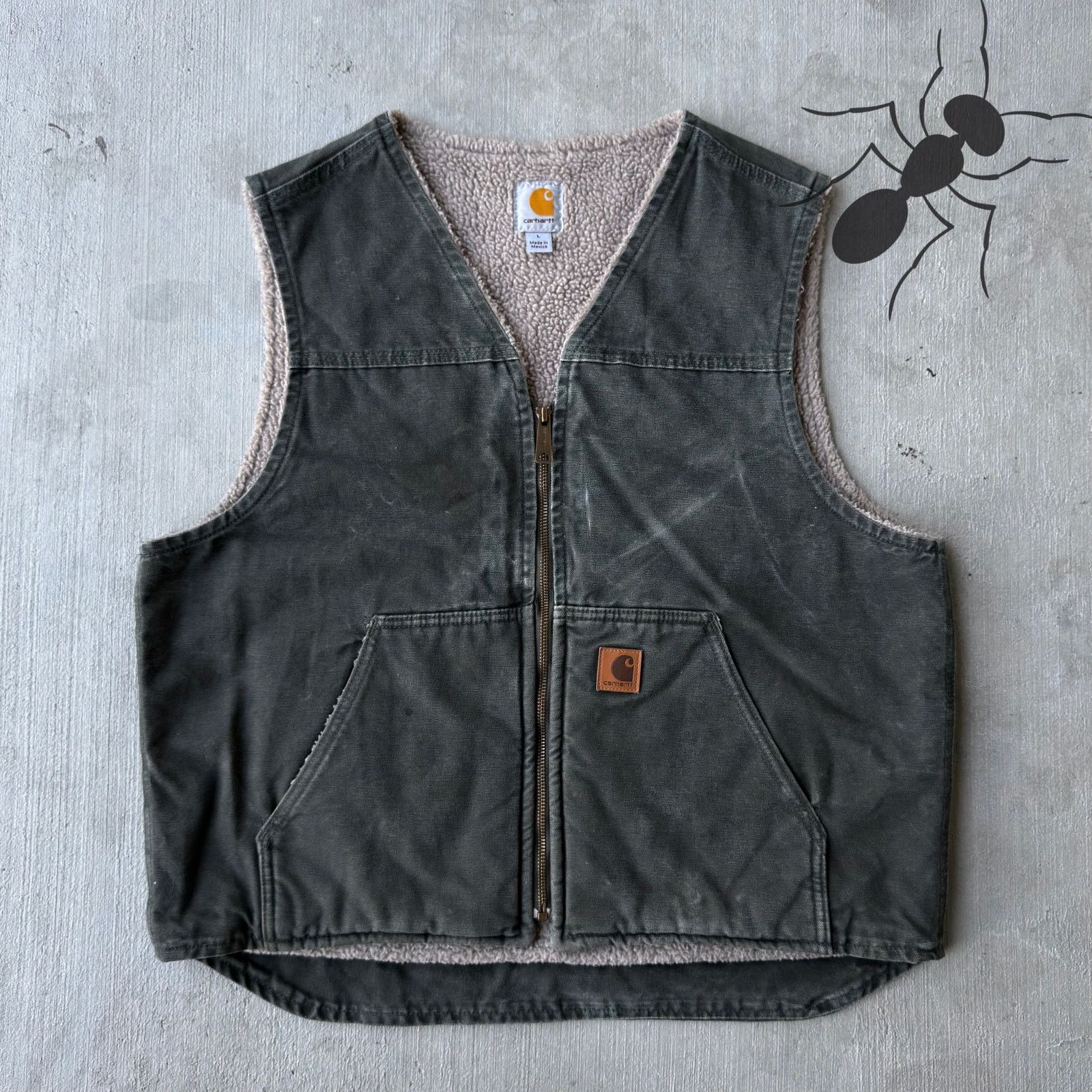 Carhartt × Vintage Vintage Y2K Carhartt V26 MOS green work wear vest Size US L / EU 52-54 / 3 - 1 Thumbnail
