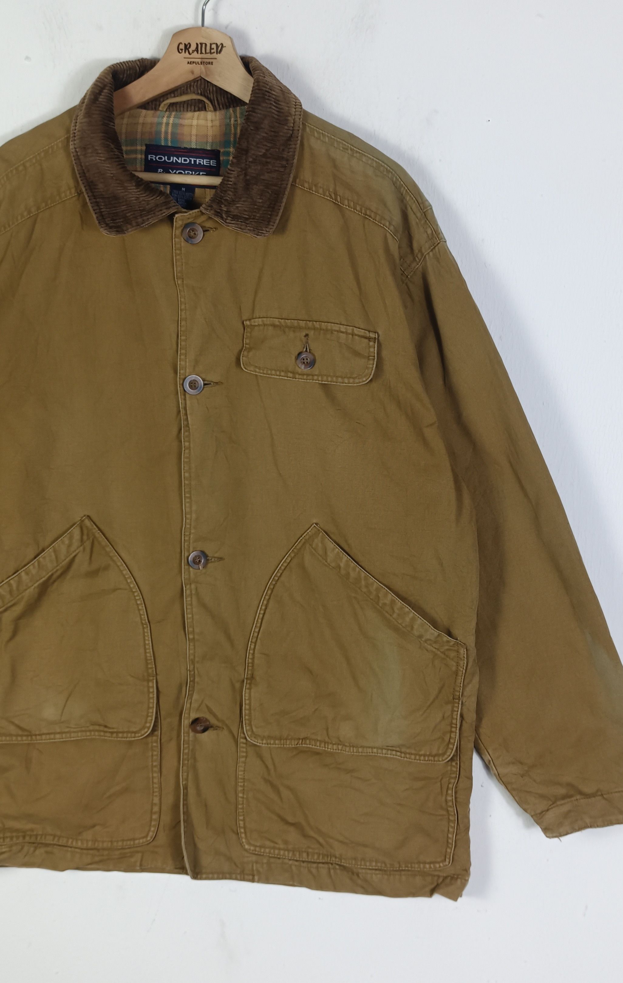 Roundtree & Yorke Vintage 🔥 RoundTree And Yorke Mens Browns Chore Jacket Size US L / EU 52-54 / 3 - 5 Thumbnail