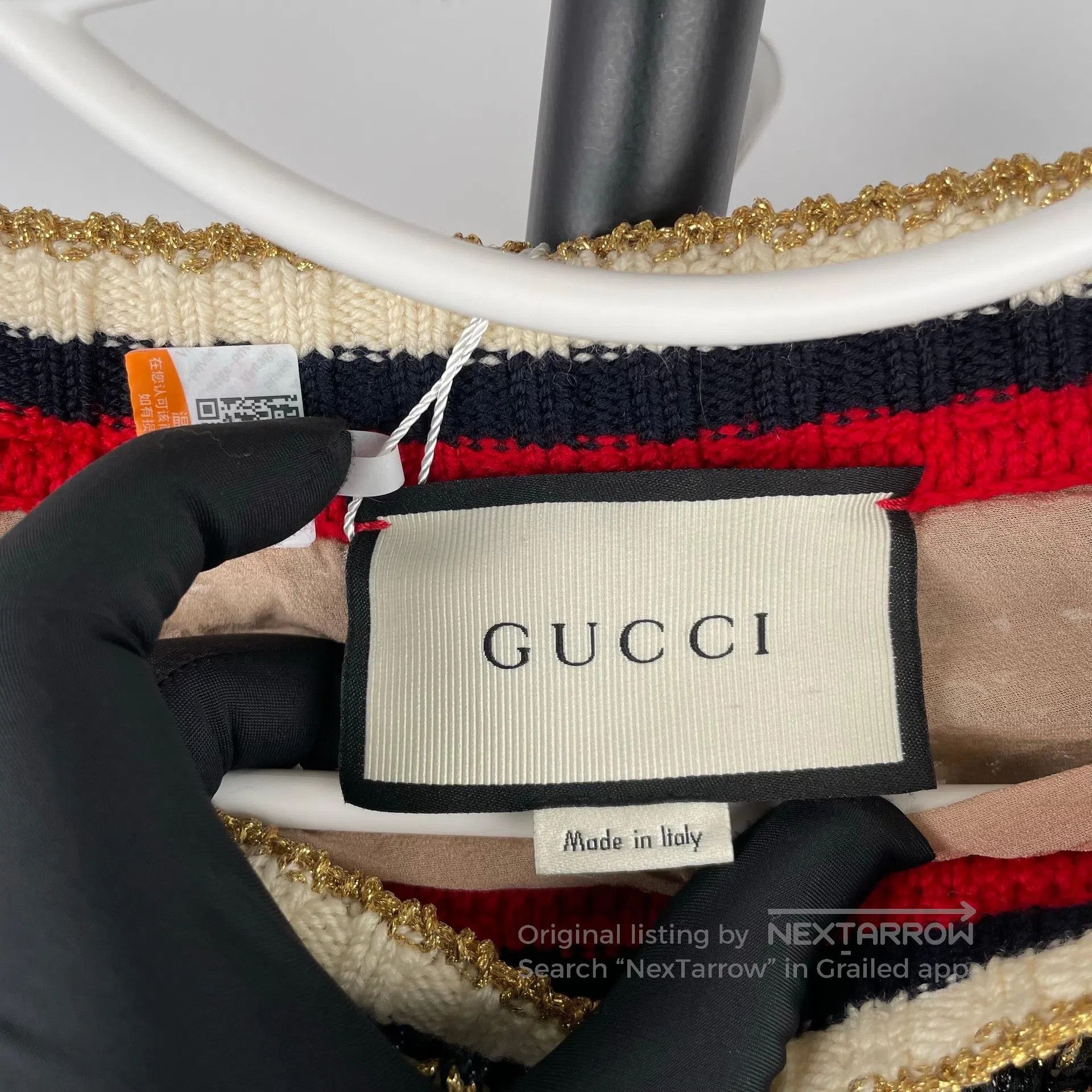 Gucci Guicci Color-blocked Striped Pearl Button Wool Long-sleeve Size US S / EU 44-46 / 1 - 6 Thumbnail