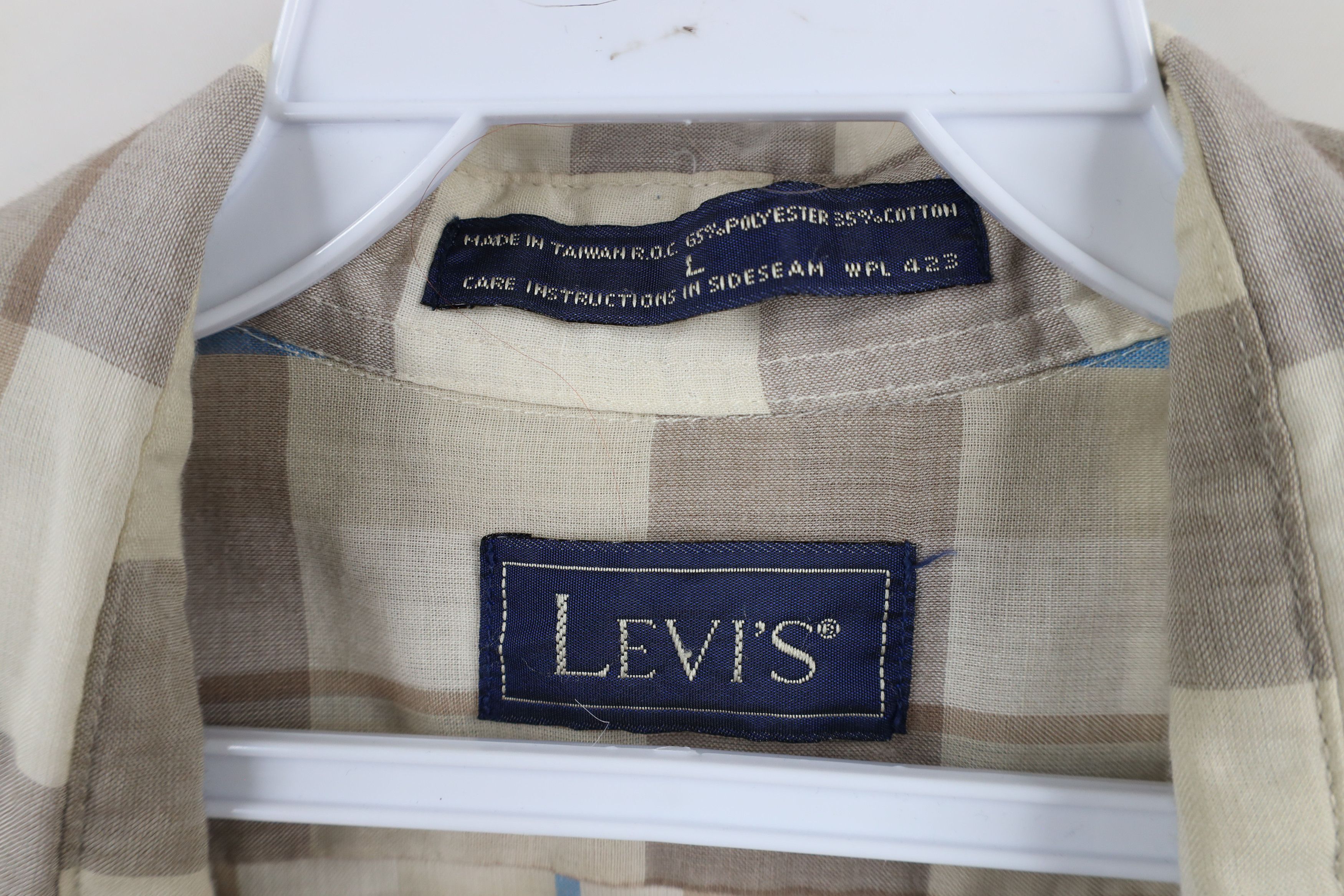 Levi's × Vintage Vintage 80s 90s Levis Short Sleeve Collared Button Shirt Size US L / EU 52-54 / 3 - 7 Thumbnail