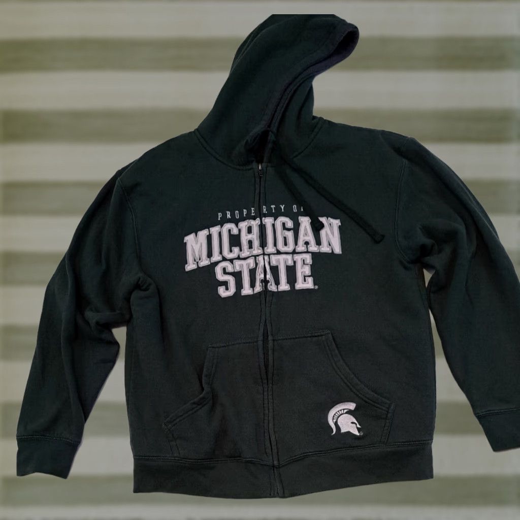 Vintage VINTAGE Michigan State Spartans Insulated Hooded Jacket LG Stitched Mens Jacket Green 80s Pro Edge Stitch Hooded Size US L / EU 52-54 / 3 - 1 Thumbnail
