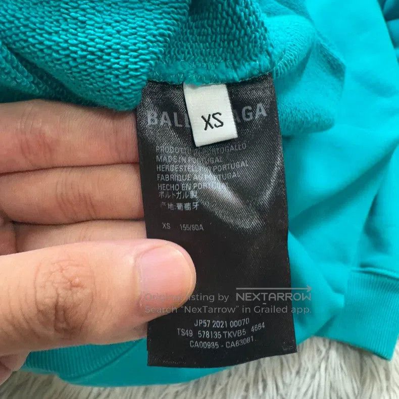 Balenciaga Balenciaga Embroidered Hoodie, Lake Blue Size US XS / EU 42 / 0 - 5 Thumbnail