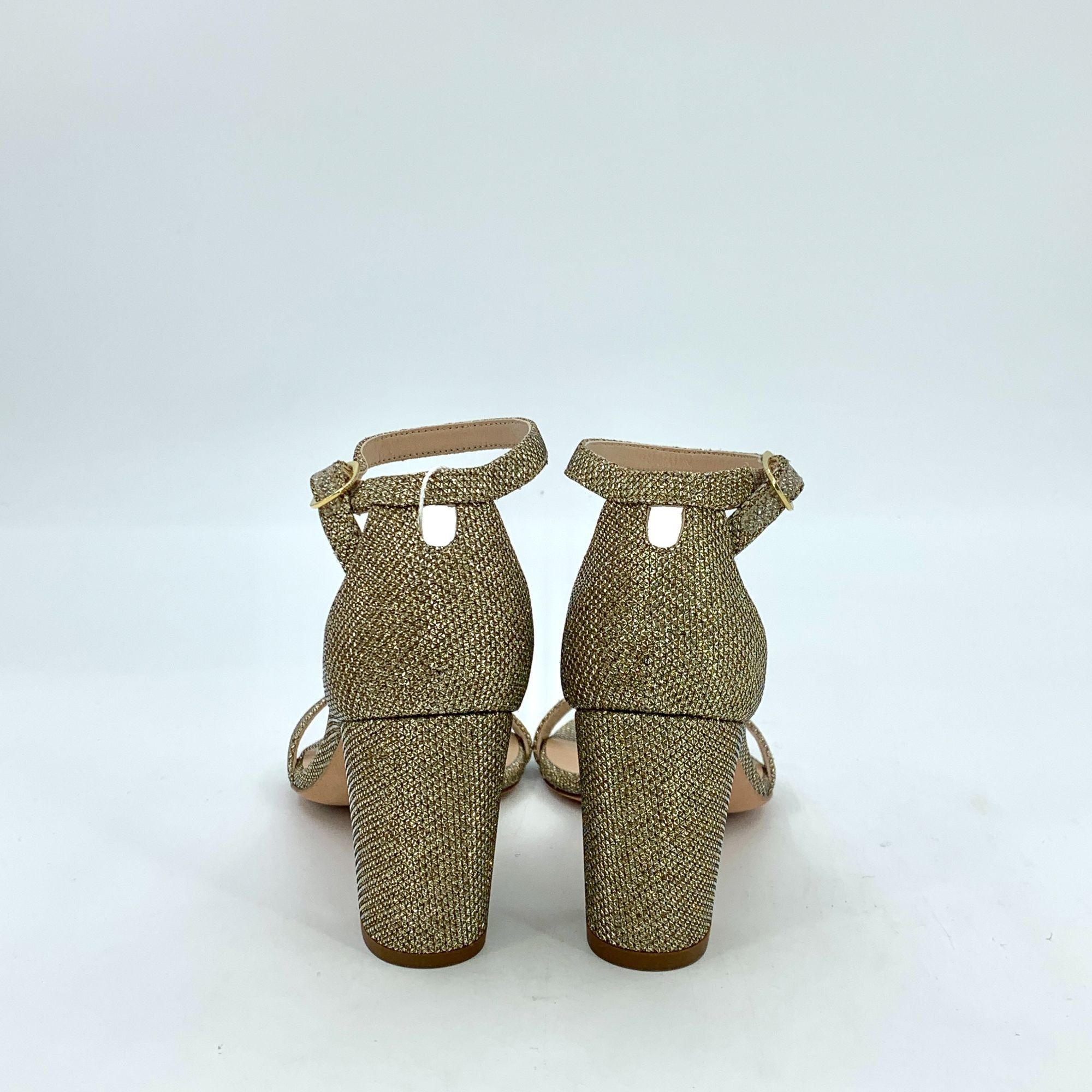 Stuart Weitzman Stuart Weitzman Gold Block Heel Ankle Strap Sandals (Size 34 Size US 4 / IT 34 - 6 Thumbnail