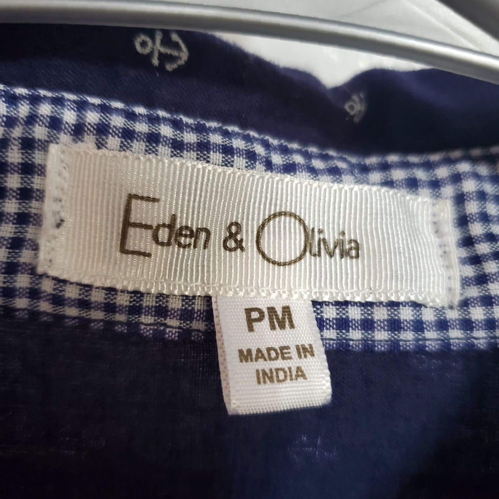 Vintage Eden & Olivia Button-Up Shirt Women PM Navy Blue Anchors Roll Tab Sleeve Casual Basic 100% Cotton Buttons Red Navy Nautical Size M / US 6-8 / IT 42-44 - 3 Thumbnail