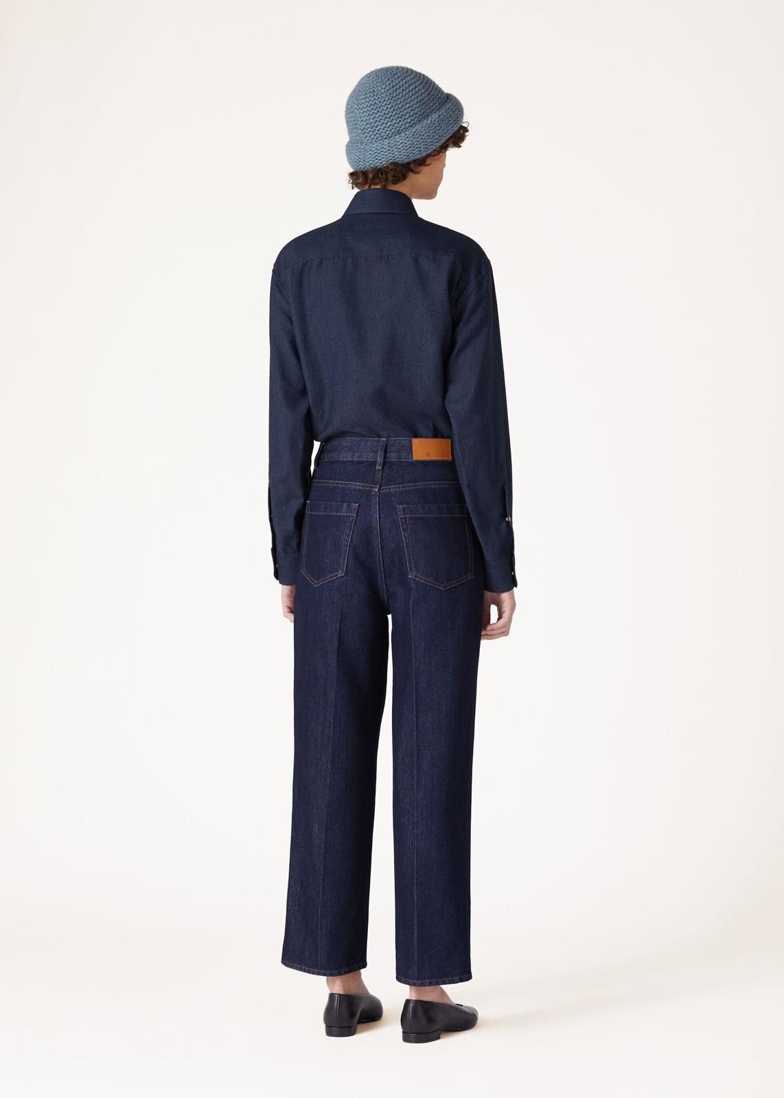 Loro Piana o1srvl11e0125 FAO0974 Thomas Snapp Shirt in Navy Blue Size M / US 6-8 / IT 42-44 - 6 Thumbnail