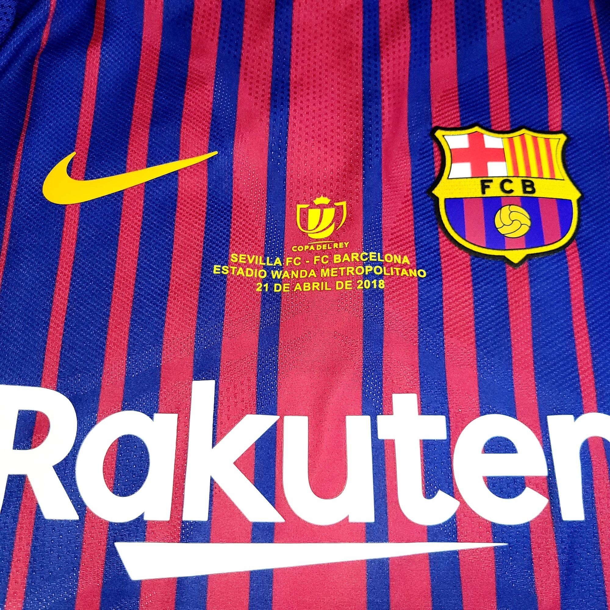 Nike Messi Barcelona 2017 2018 PLAYER ISSUE Soccer Jersey BNWT L Size US L / EU 52-54 / 3 - 3 Thumbnail