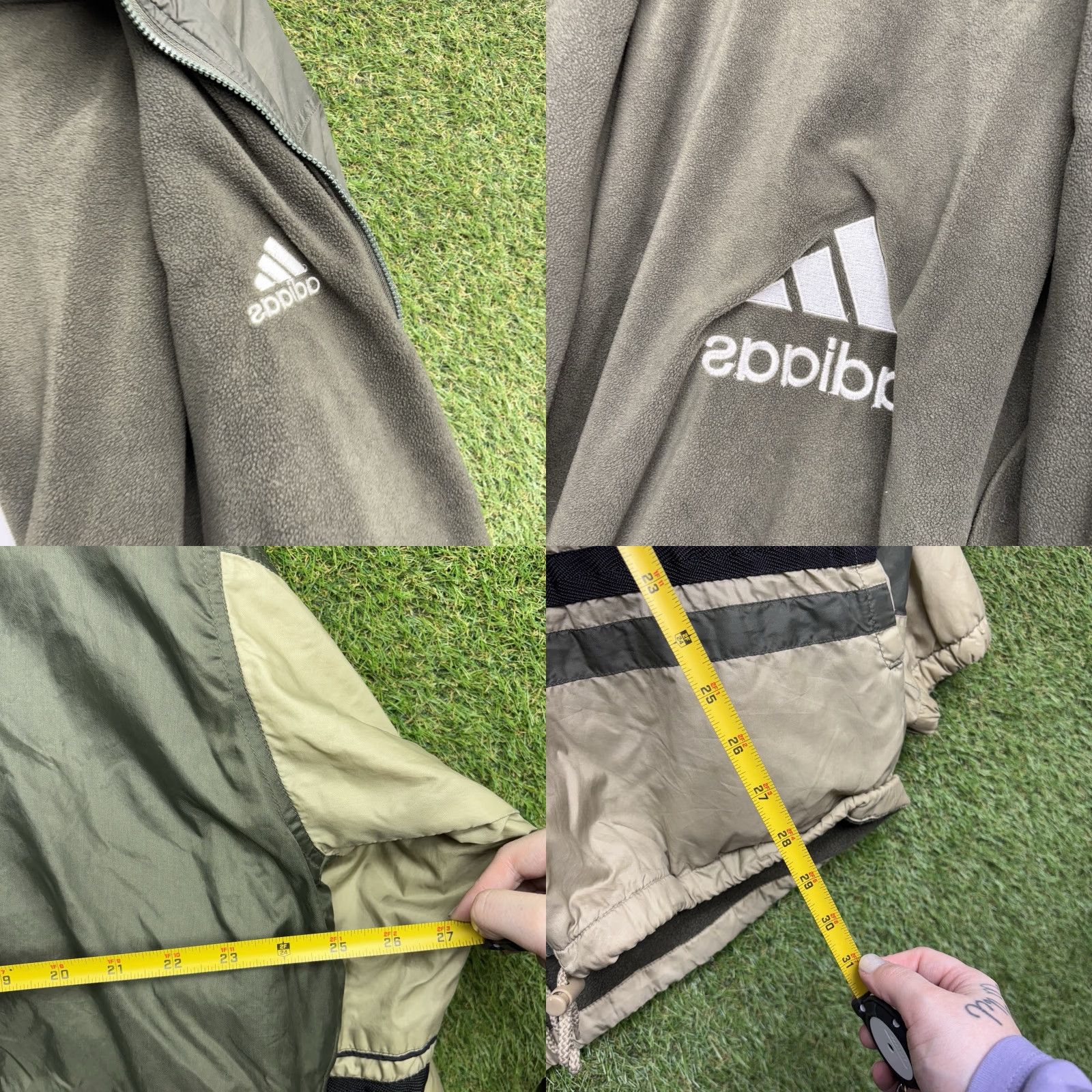 Adidas VINTAGE adidas Track Jacket Mens 2XL Windbreaker Reversible Fleece Green Zip Up Jacket Size US XXL / EU 58 / 5 - 9 Thumbnail