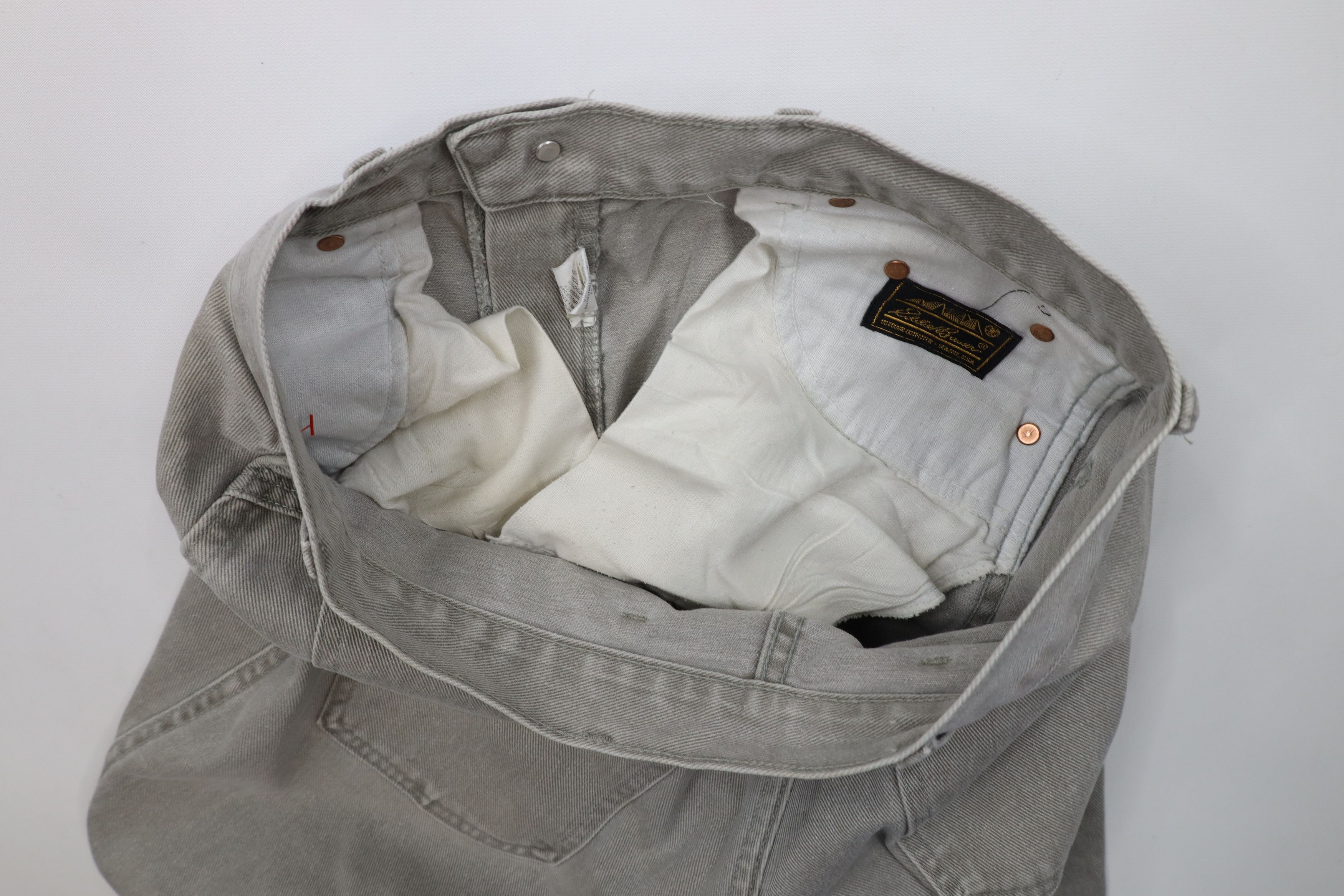 Eddie Bauer × Vintage Vintage 90s Eddie Bauer Leg Denim Jeans Gray Cotton USA Size US 32 / EU 48 - 7 Thumbnail