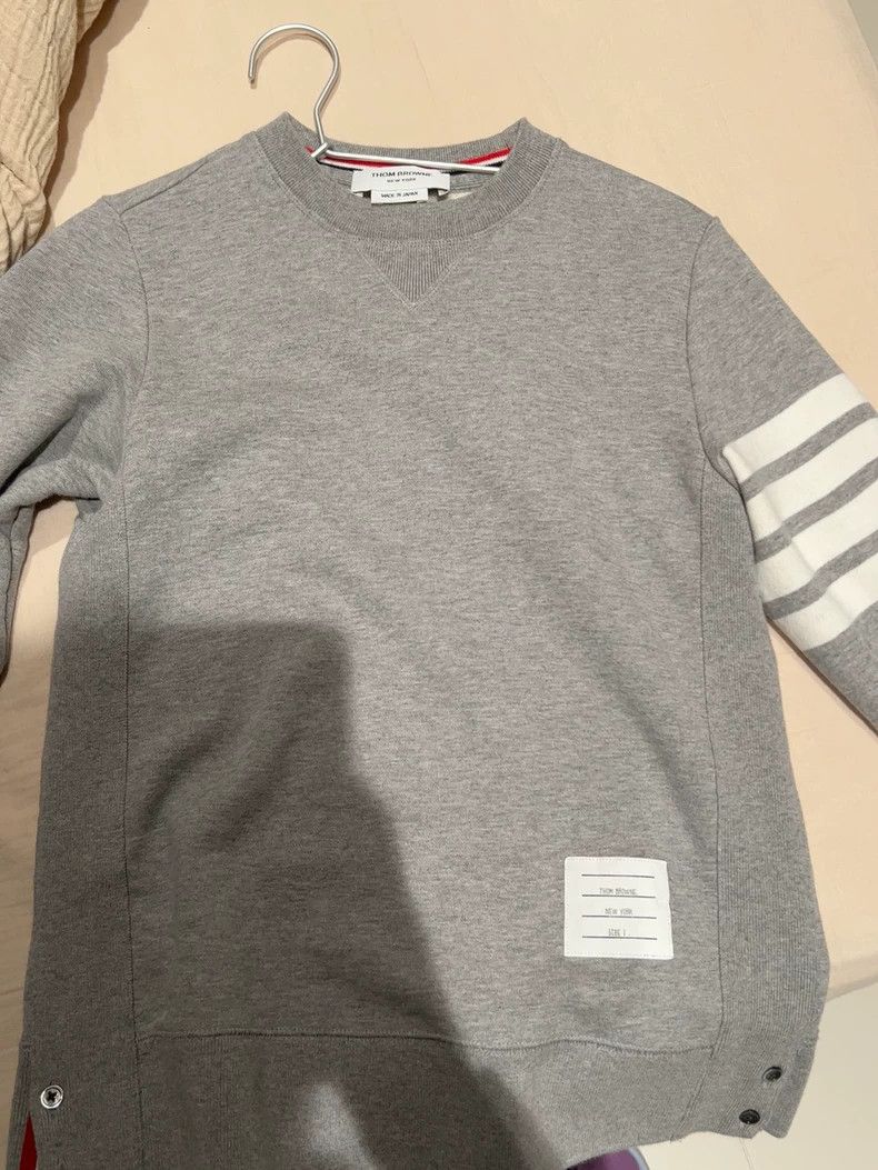 Thom Browne Thom Browne Gray Crewneck Sweatshirt - dmc Size US S / EU 44-46 / 1 - 1 Thumbnail