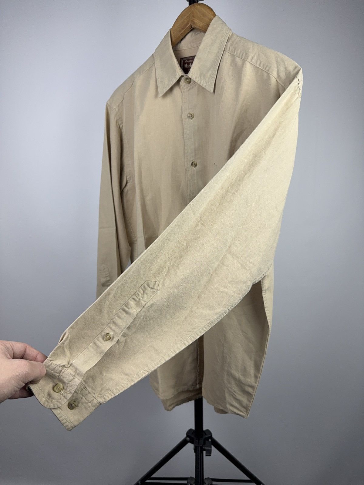 Marlboro Classics 90s Marlboro Classics Beige Linen Work Shirt Vintage L Size US L / EU 52-54 / 3 - 3 Thumbnail
