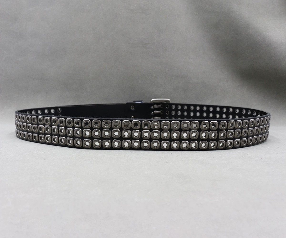 Japanese Brand × Vintage Retro punk square rivet leather rock grunge belt Size ONE SIZE - 4 Thumbnail