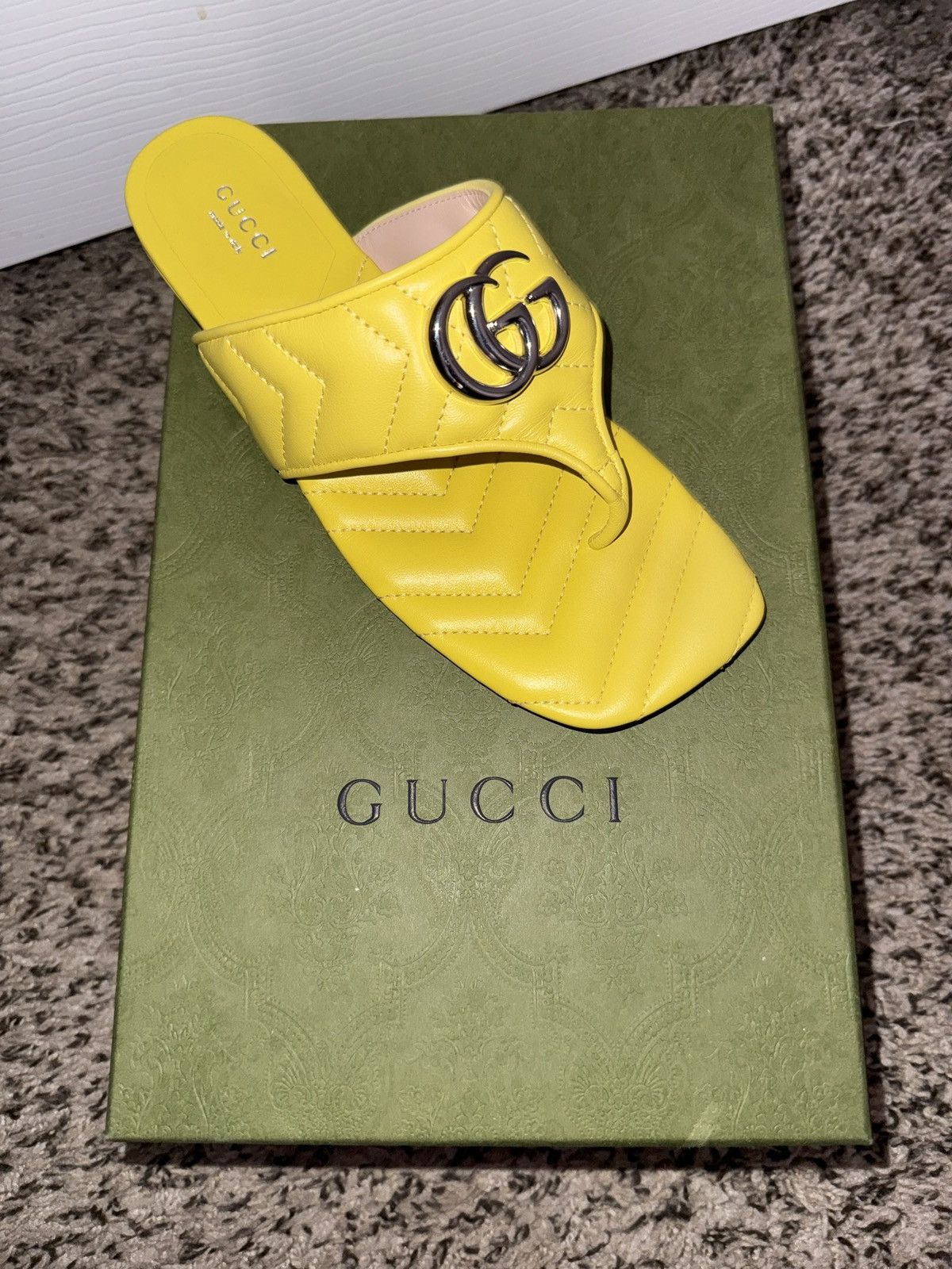 Gucci Women's Double G Quilted Thong Sandals Size US 6 / IT 36 - 1 Thumbnail