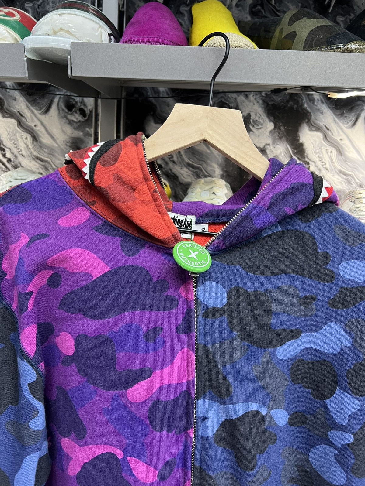 Bape Bape Color Camo Crazy Shark Full Zip Hoodie Size US XL / EU 56 / 4 - 3 Thumbnail