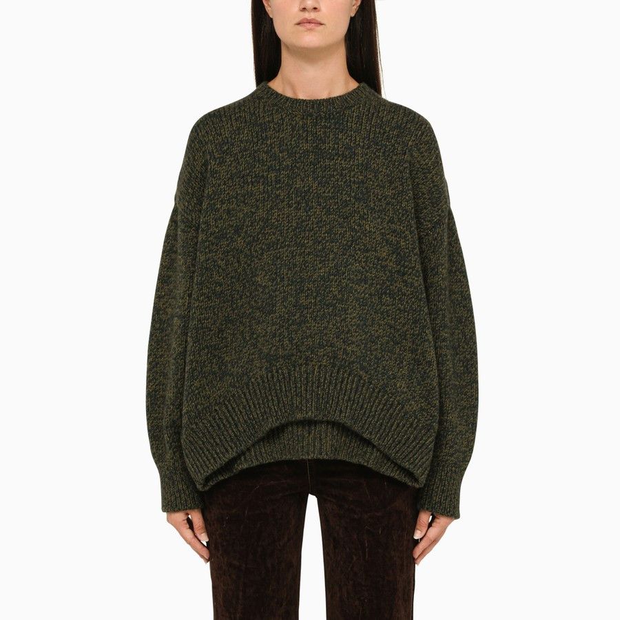 o1d2blof0824 Convertible Crew-Neck Jumper in Dark Green