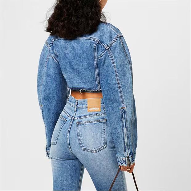 Jacquemus o1g2r1mq1024 Cropped Denim Jacket in Denim Blue Size M / US 6-8 / IT 42-44 - 5 Thumbnail