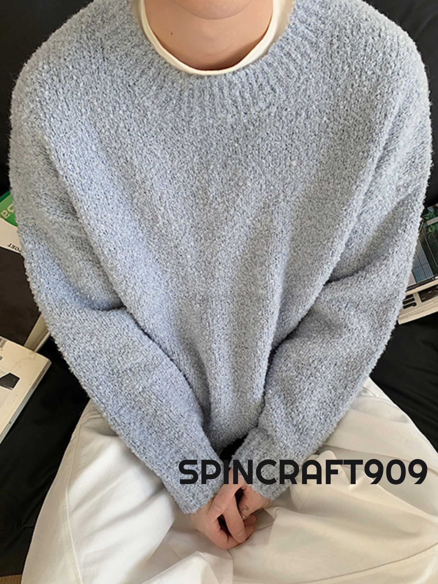 Other Blue Knit Sweater Size US L / EU 52-54 / 3 - 3 Thumbnail