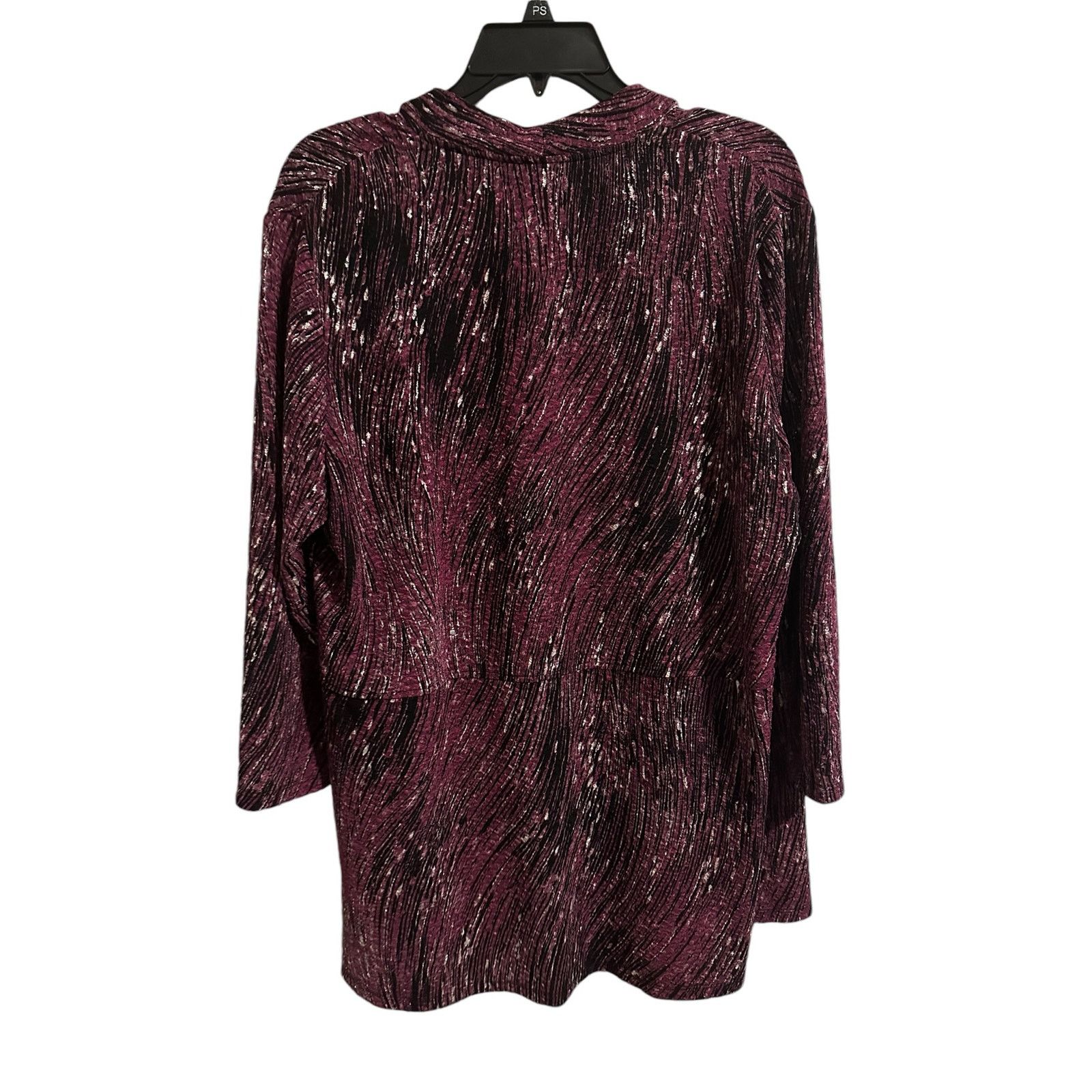 Other Allison Daley Womens 3/4 Sleeve Purple Striped Open Cardigan Size L / US 10 / IT 46 - 7 Thumbnail