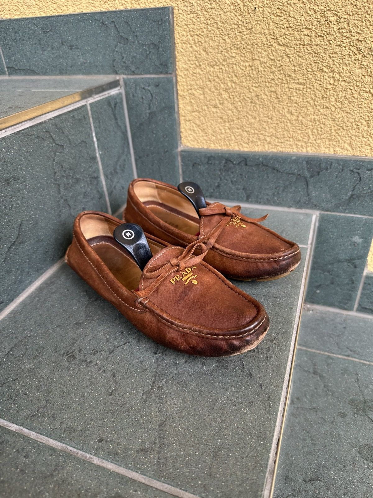 Prada Prada Leather Loafers Brown Low Made In Italy Luxury Rare 36 Size US 5.5 / IT 35.5 - 1 Thumbnail