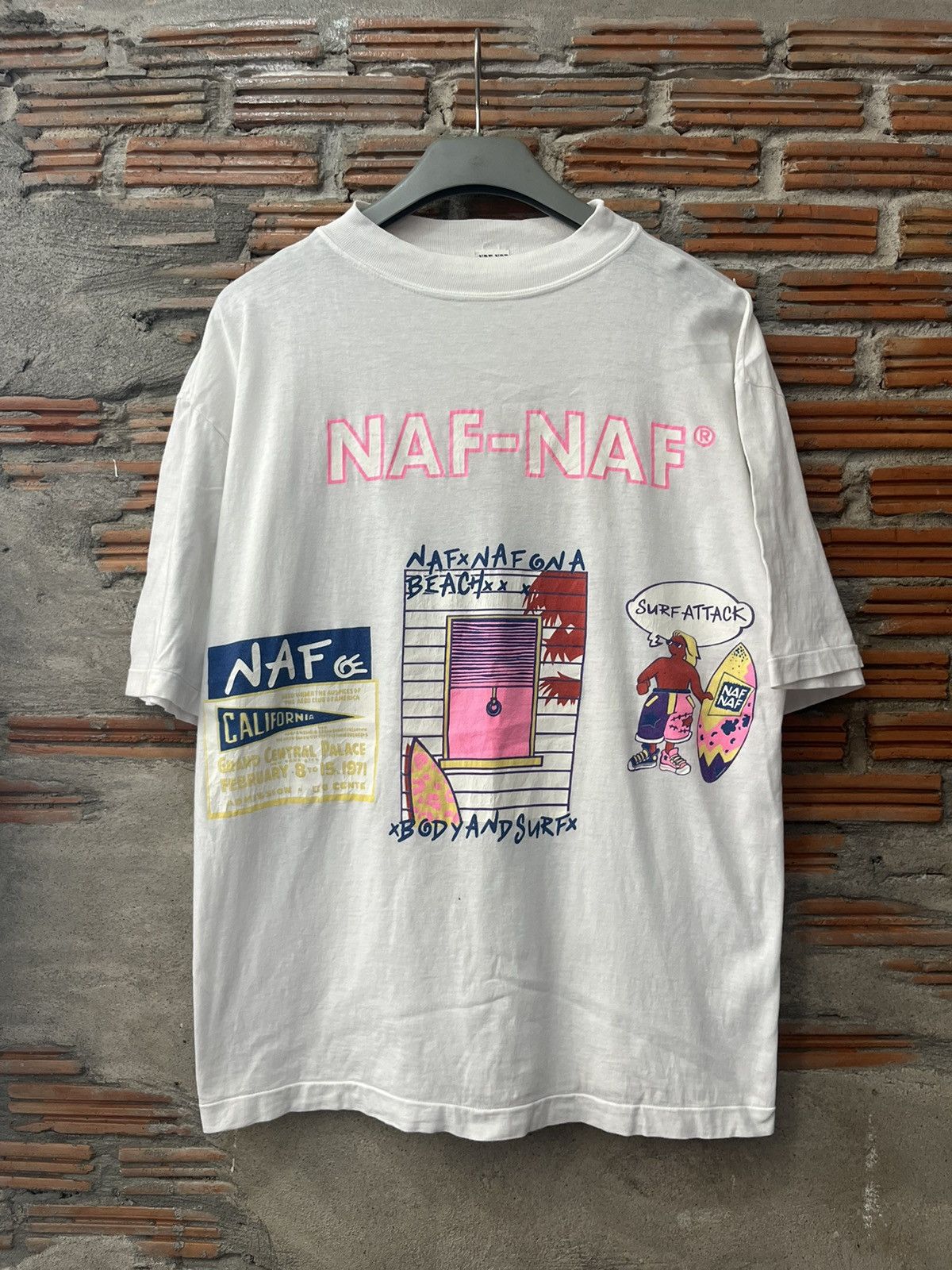 Arts & Science Vintage NAF-NAF Surf Attack Brand 90’s Tshirt Size US L / EU 52-54 / 3 - 2 Thumbnail