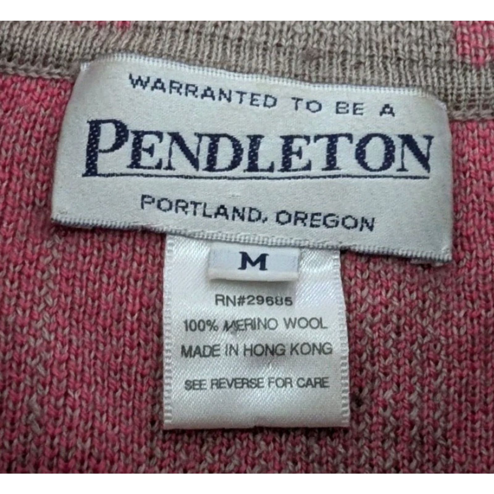 Pendleton VINTAGE Pendleton Merino Wool Full Zip Sweater M Gray Pink Plaid Classic Womens Size M / US 6-8 / IT 42-44 - 7 Thumbnail