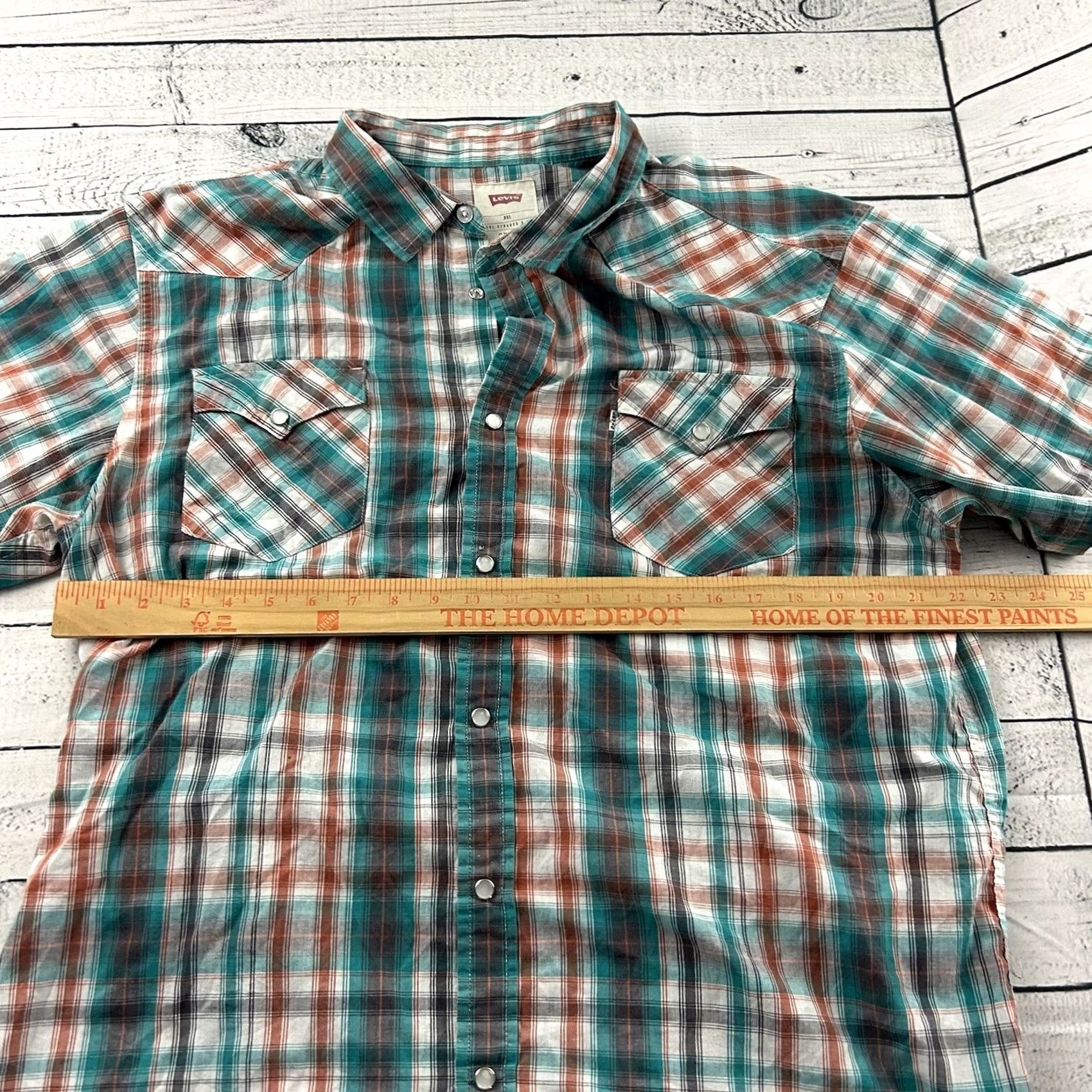 Levi's Levi's Short Sleeve Plaid Pearl Snap Button Front Shirt Mens XXL Red Blue Button-Up Casual Shirts Mens XXL Red Blue Plaid Snap Front Size US XXL / EU 58 / 5 - 5 Thumbnail