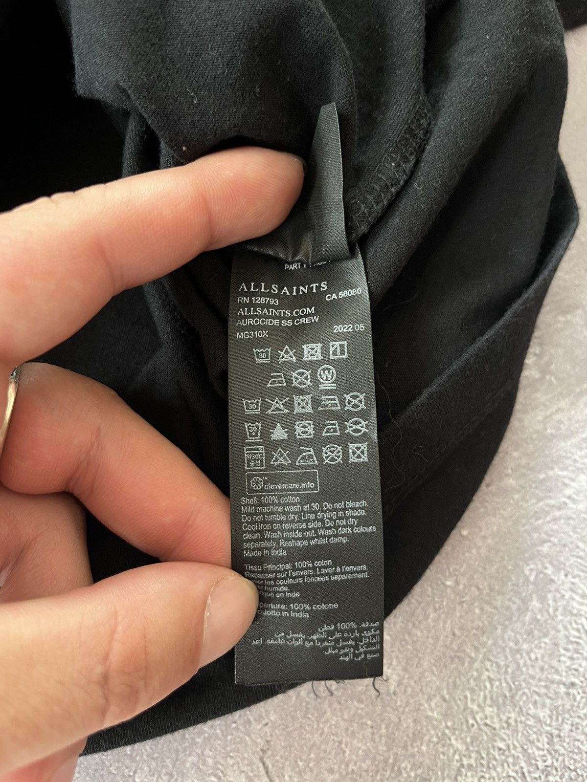 Allsaints Allsaints Aurocide S/S Crew Black t shirt men vintage Size US M / EU 48-50 / 2 - 7 Thumbnail