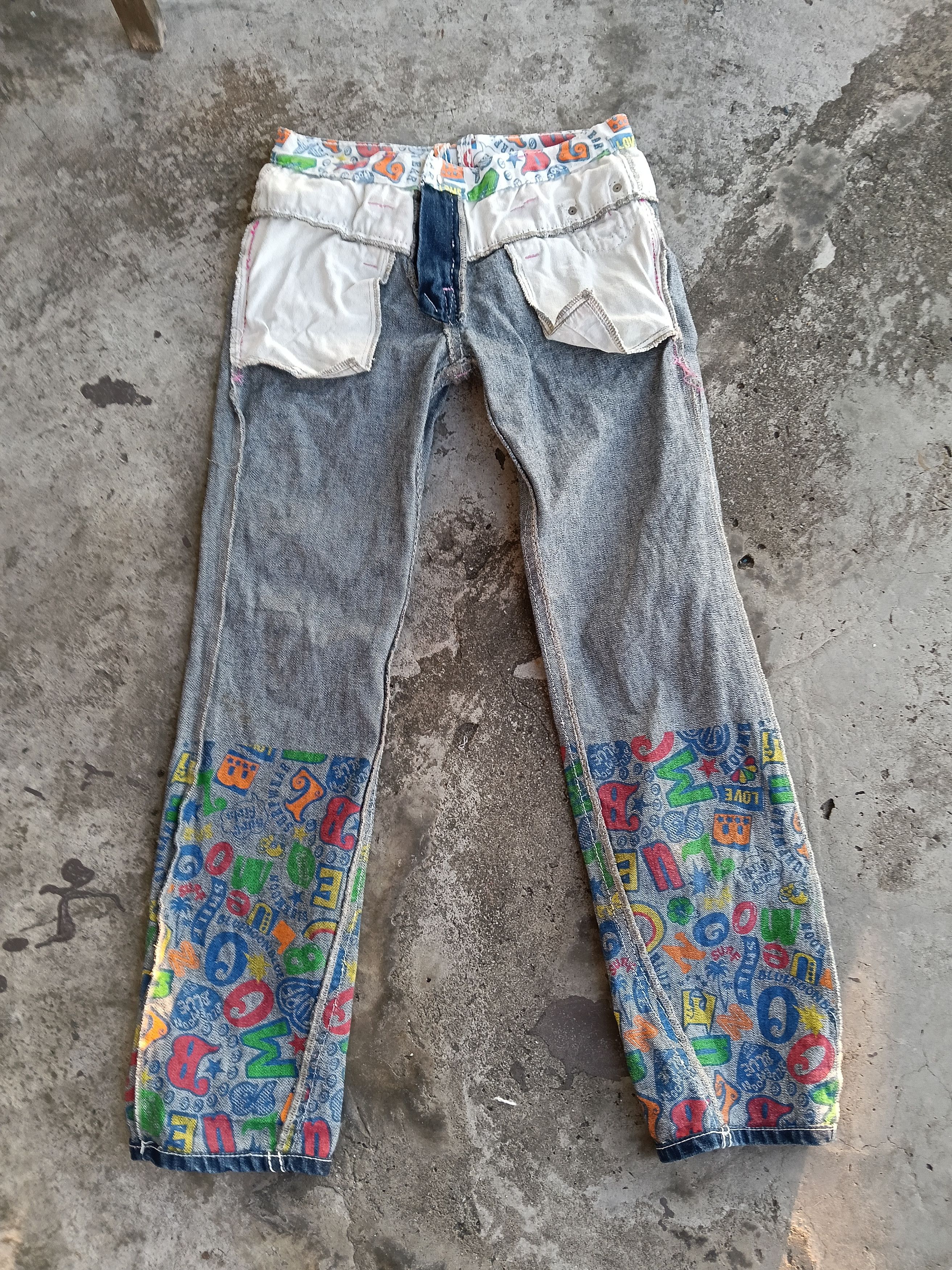 Japanese Brand BMB Double Waist Colourfull Denim Size US 30 / EU 46 - 3 Thumbnail