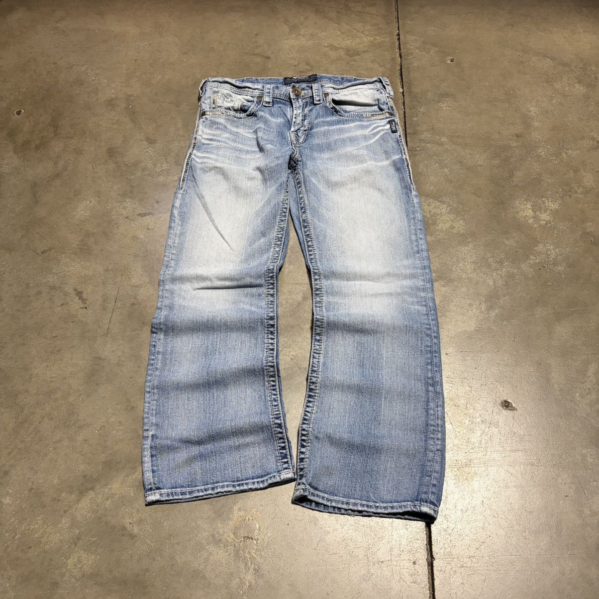 Silver Jeans Co. Vintage Silver Jeans Low Rise Boot Cut Denim Distressed Y2K Size US 32 / EU 48 - 1 Thumbnail