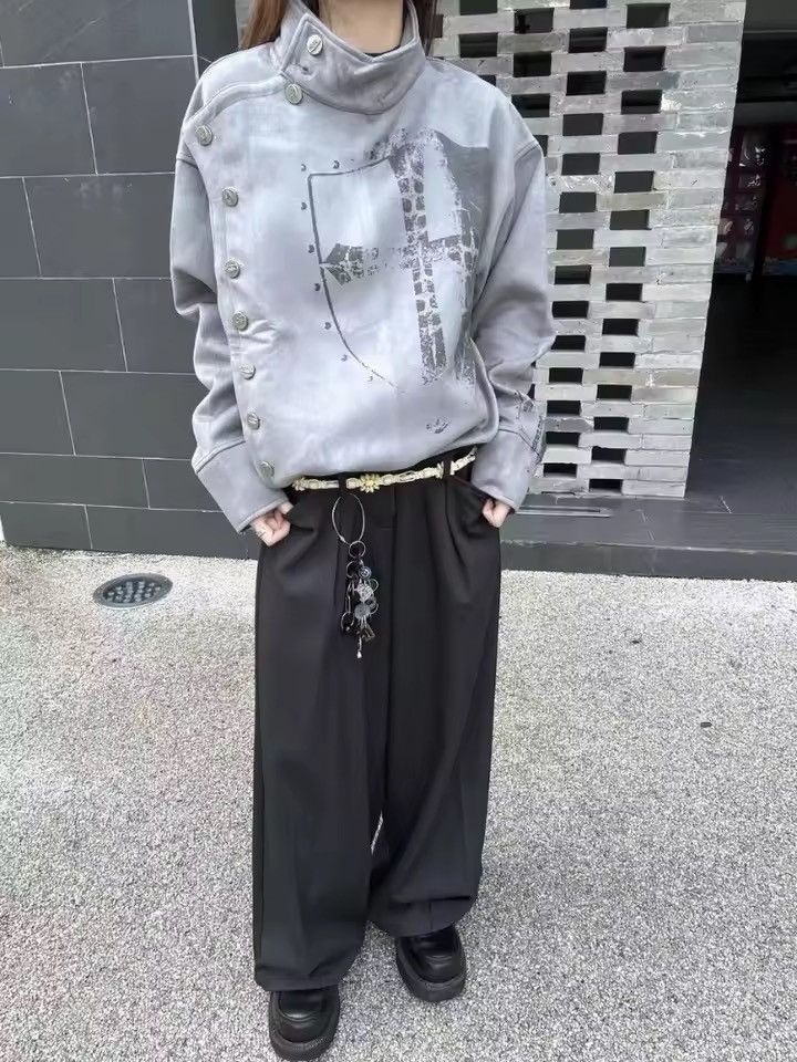 Japanese Brand Japanese Punk Gothic Turtleneck Button Jacket Coat Size US M / EU 48-50 / 2 - 6 Thumbnail