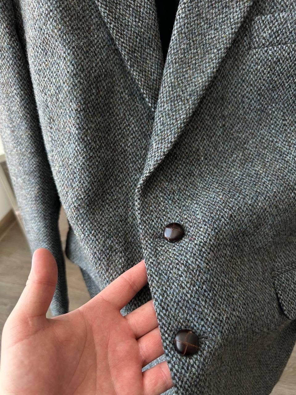Harris Tweed × Vintage Vintage Harris Tweed Wool Bottons Blazer Coat Jacket Size 52R - 18 Thumbnail