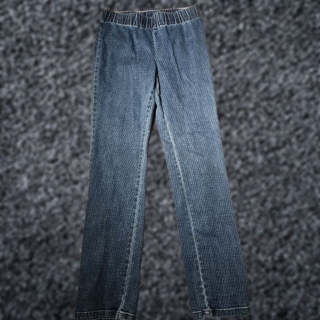 Soft Surroundings Soft Surroundings Pants Womens Small Blue Diamond Textured Snake Print Pull On Jegging Capris Size 28" / US 6 / IT 42 - 1 Thumbnail