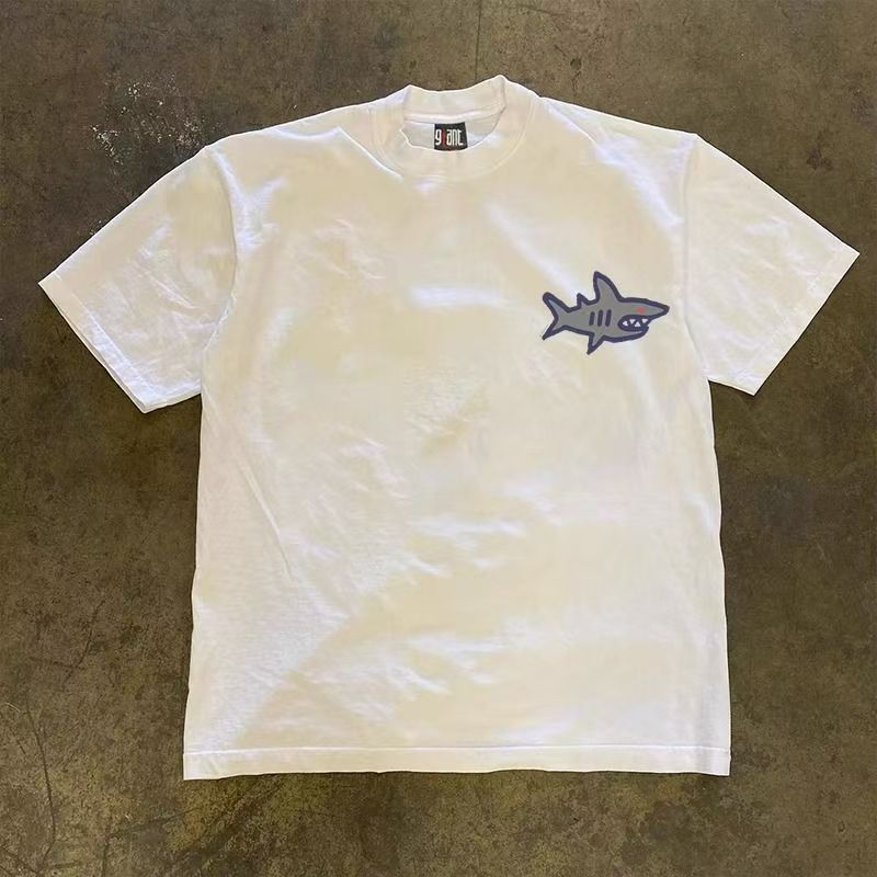 Japanese Brand Shark Pattern Casual Retro Cotton T-shirt Size US M / EU 48-50 / 2 - 1 Thumbnail