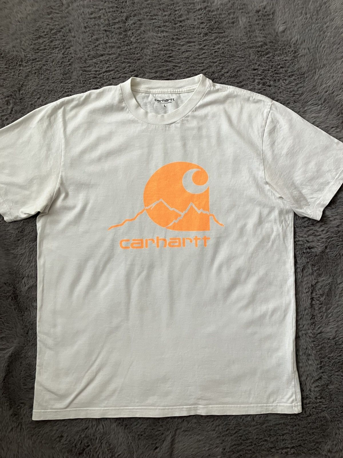 Carhartt × Carhartt Wip White Orange Carhartt WIP Short Sleeve Tee C Label Workwear Size US L / EU 52-54 / 3 - 2 Thumbnail