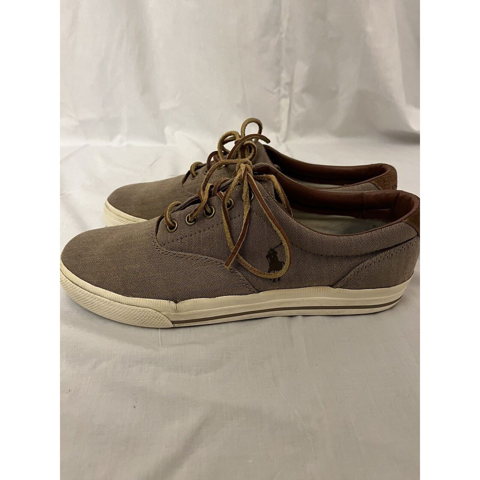 Polo Ralph Lauren POLO Ralph Lauren Shoes Mens 9.5D Brown Vaughn Canvas Size US 9.5 / EU 42-43 - 12 Thumbnail