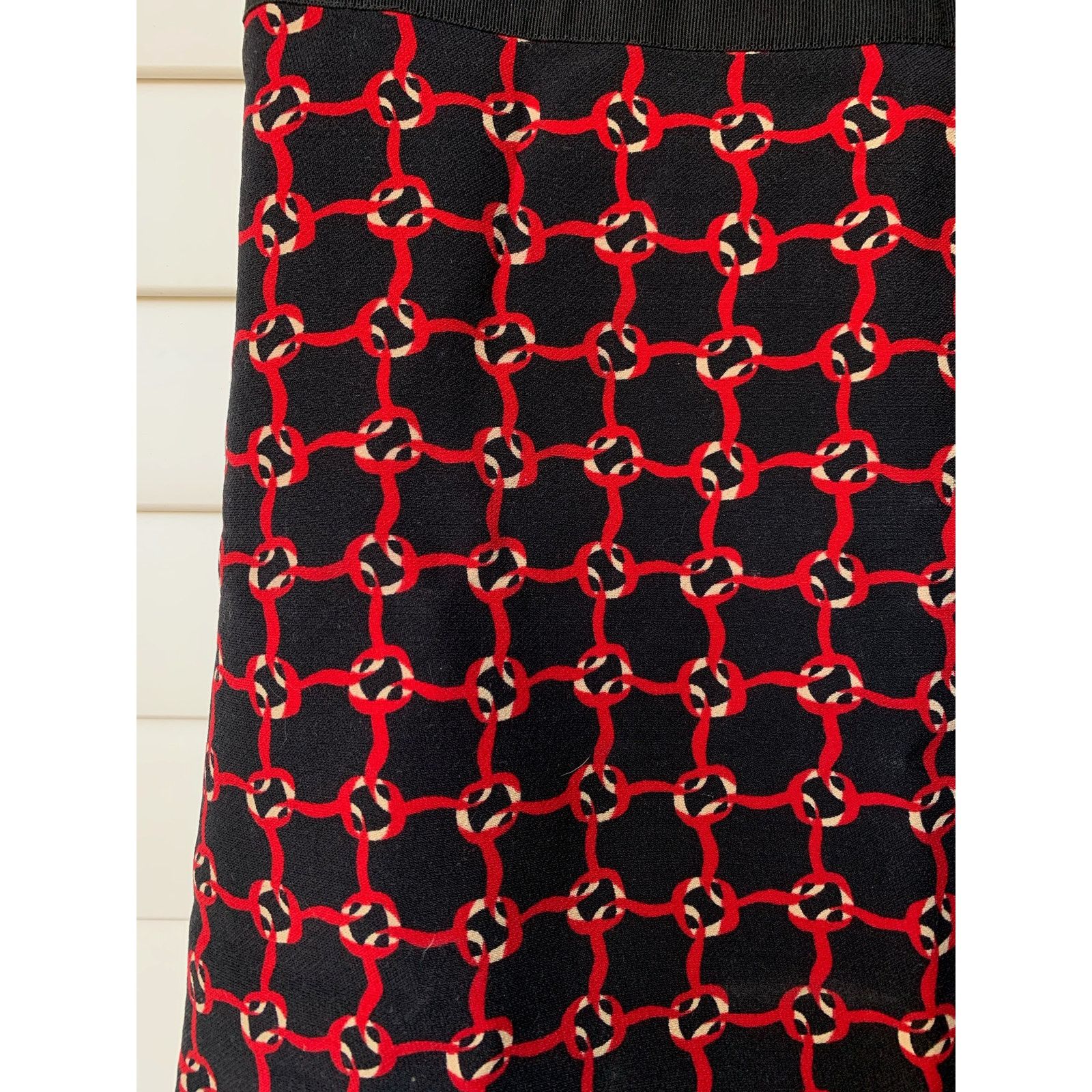 Moschino Moschino Red and Black Checkered Like Print Wool Mini Skirt Size 34" / US 12 / IT 48 - 10 Thumbnail