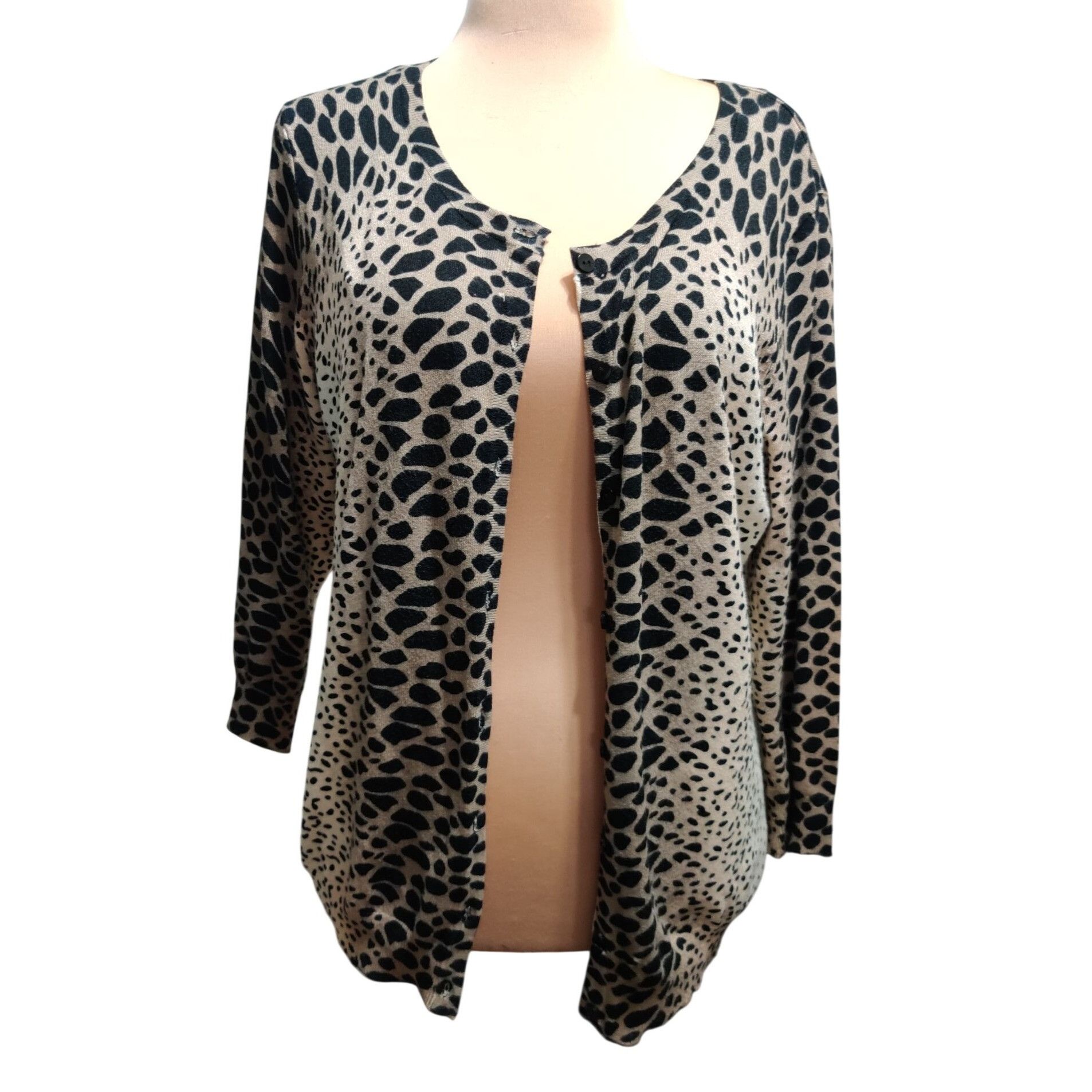 Other Leopard Print Cardigan Size L Lightweight Button Front Sweat Size L / US 10 / IT 46 - 1 Thumbnail
