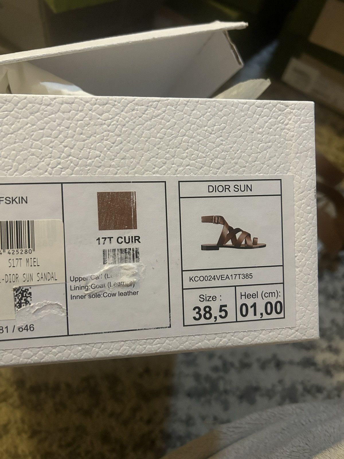 Dior Dior DIORIVIERA DIOR Sun TOE-Ring Sandal Camel Calfskin Size US 8.5 / IT 38.5 - 12 Thumbnail
