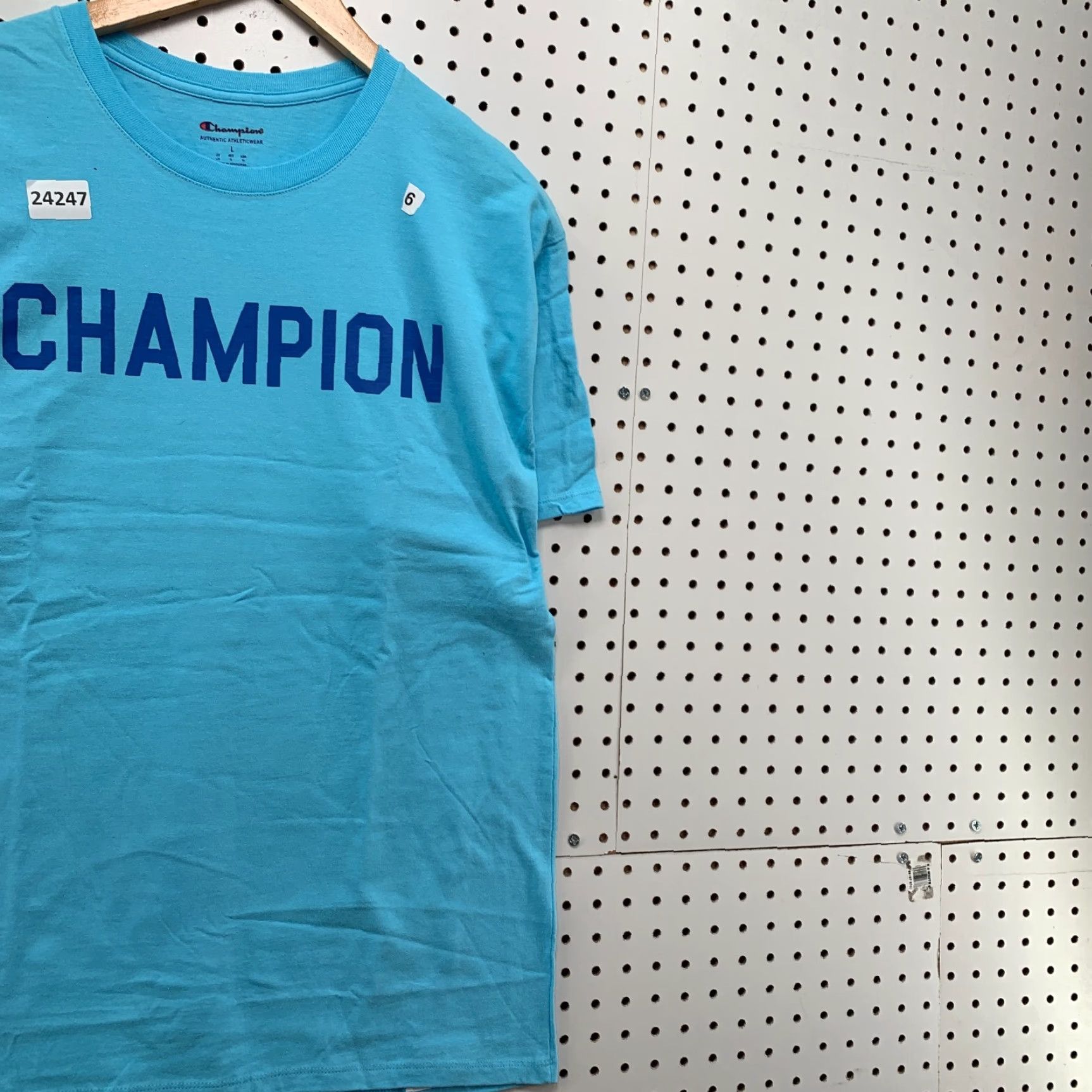 Champion VINTAGE Champion T-Shirt Adult Large Blue Tonal Spell Out Short Sleeve Mens Size US L / EU 52-54 / 3 - 4 Thumbnail