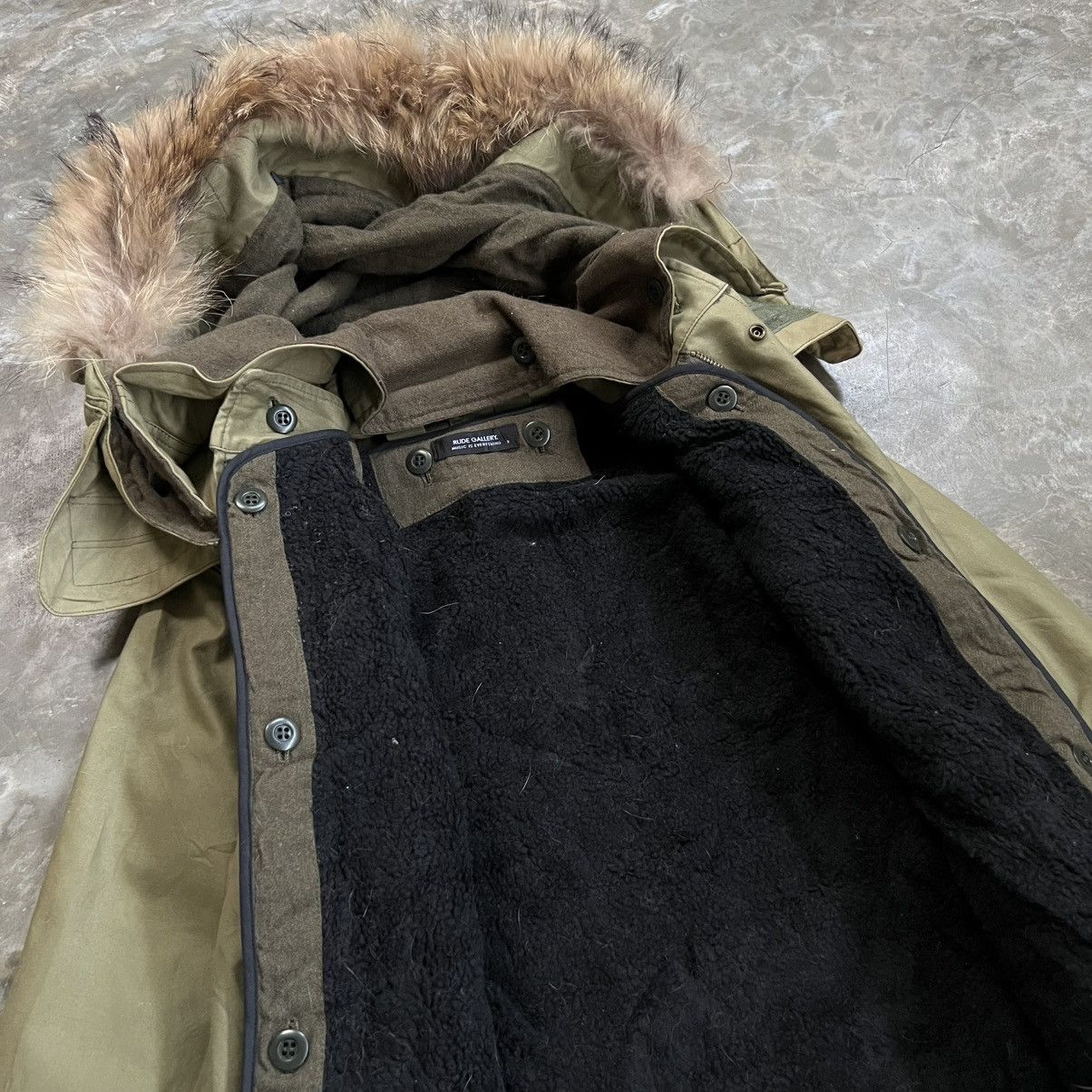RUDE GALLERY 2000s Rude Gallery Military Fur Hoodie Parka Jacket Size US M / EU 48-50 / 2 - 3 Thumbnail